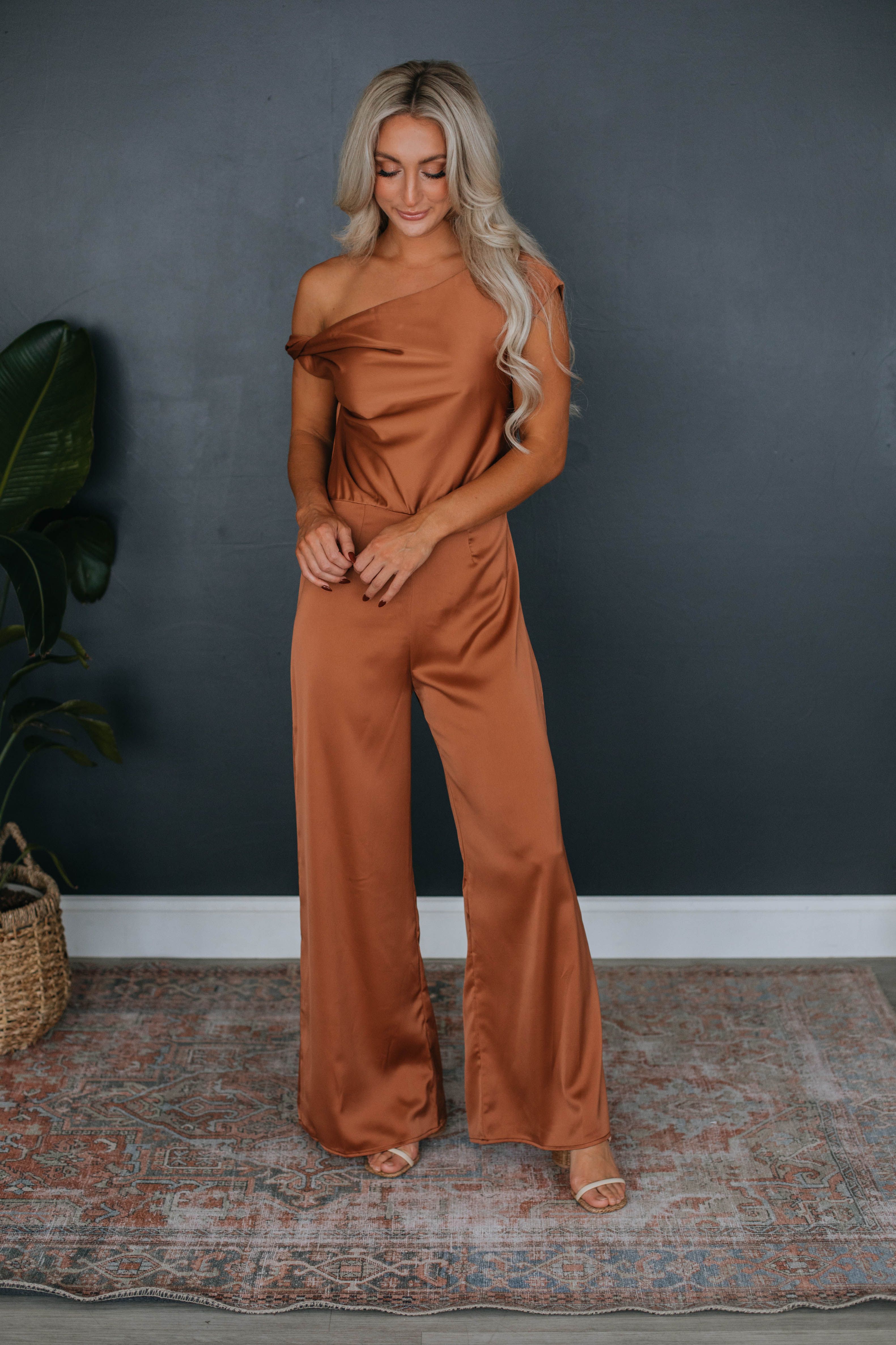 Clementine Satin Jumpsuit sold by Wild Oak Boutique product image thumbnail 4