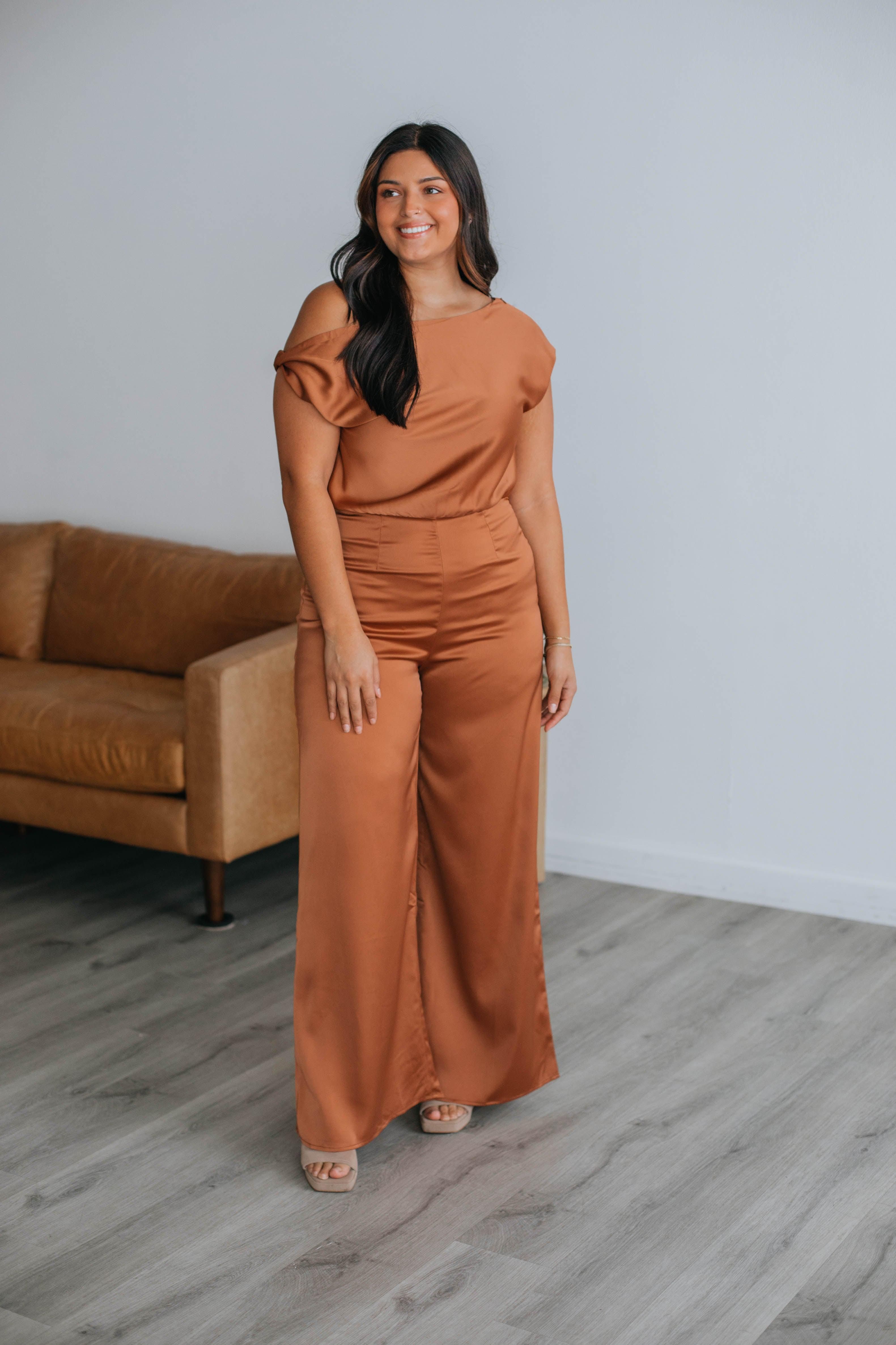 Clementine Satin Jumpsuit sold by Wild Oak Boutique product image thumbnail 6
