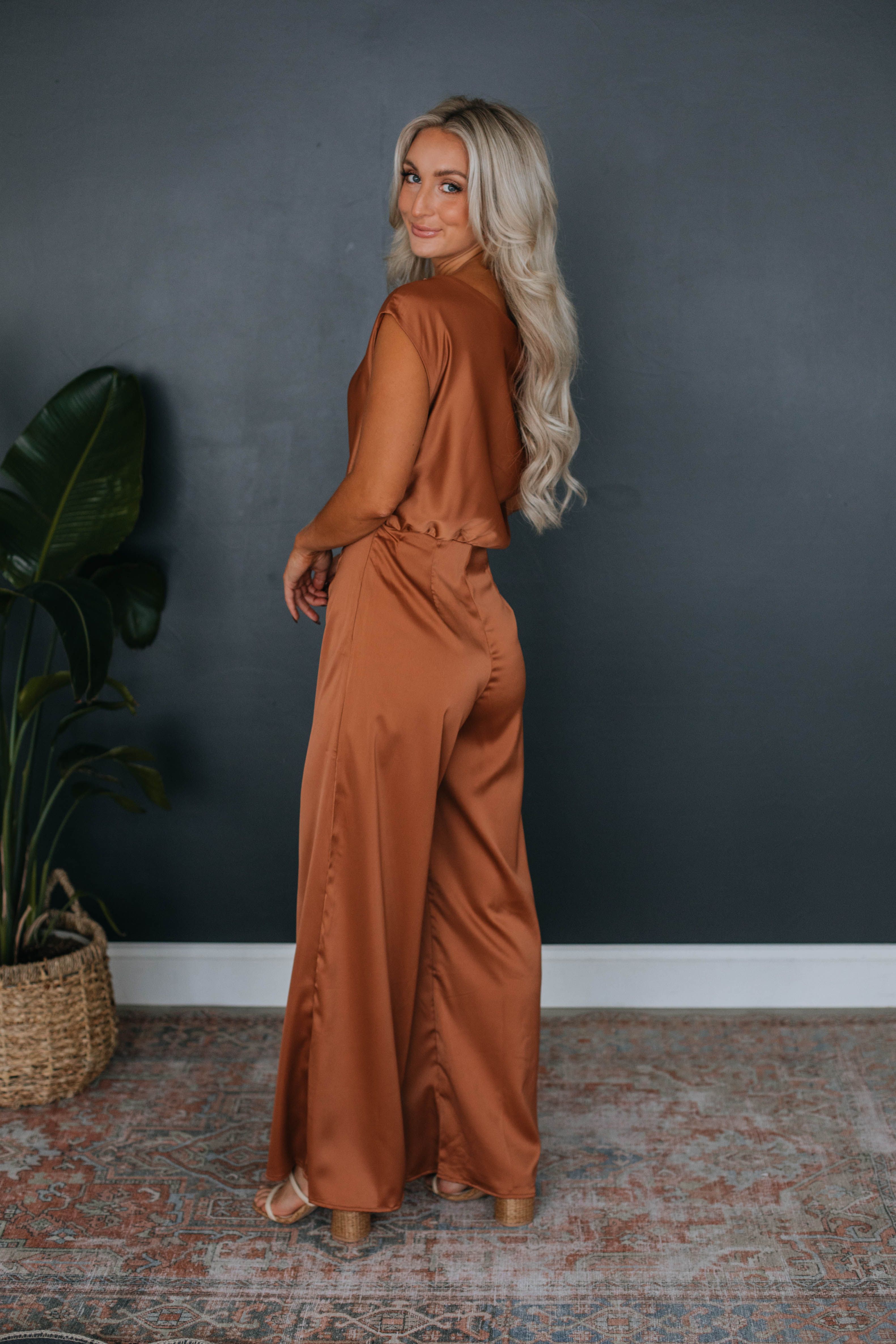 Clementine Satin Jumpsuit sold by Wild Oak Boutique product image thumbnail 3