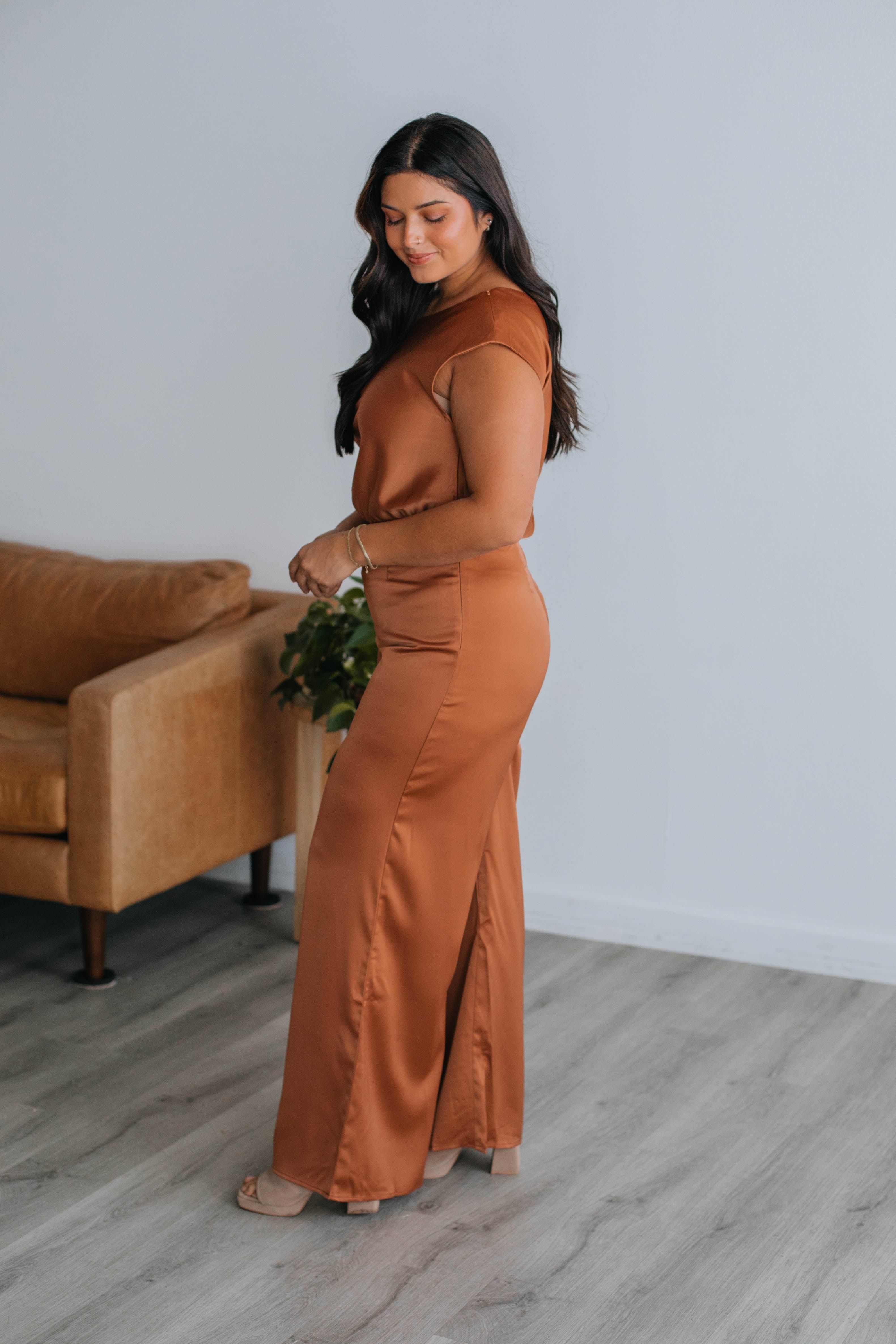 Clementine Satin Jumpsuit sold by Wild Oak Boutique product image thumbnail 7