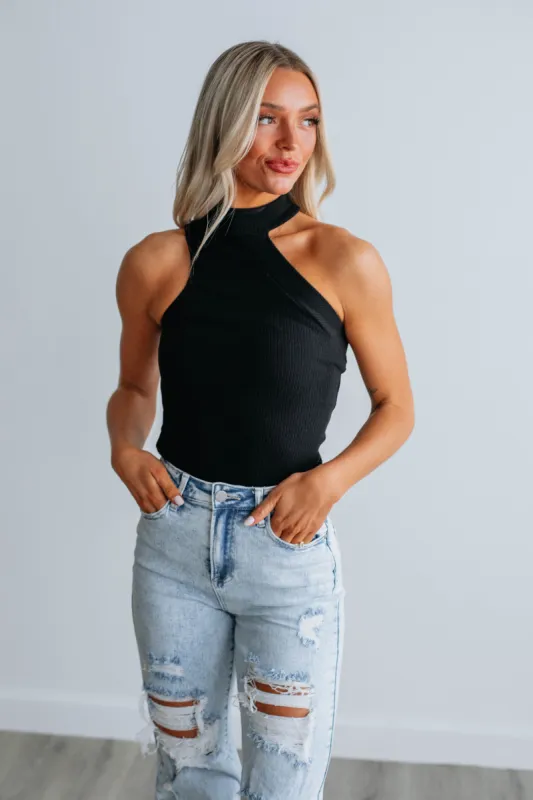 Verena Ribbed Bodysuit - Black sold by Wild Oak Boutique