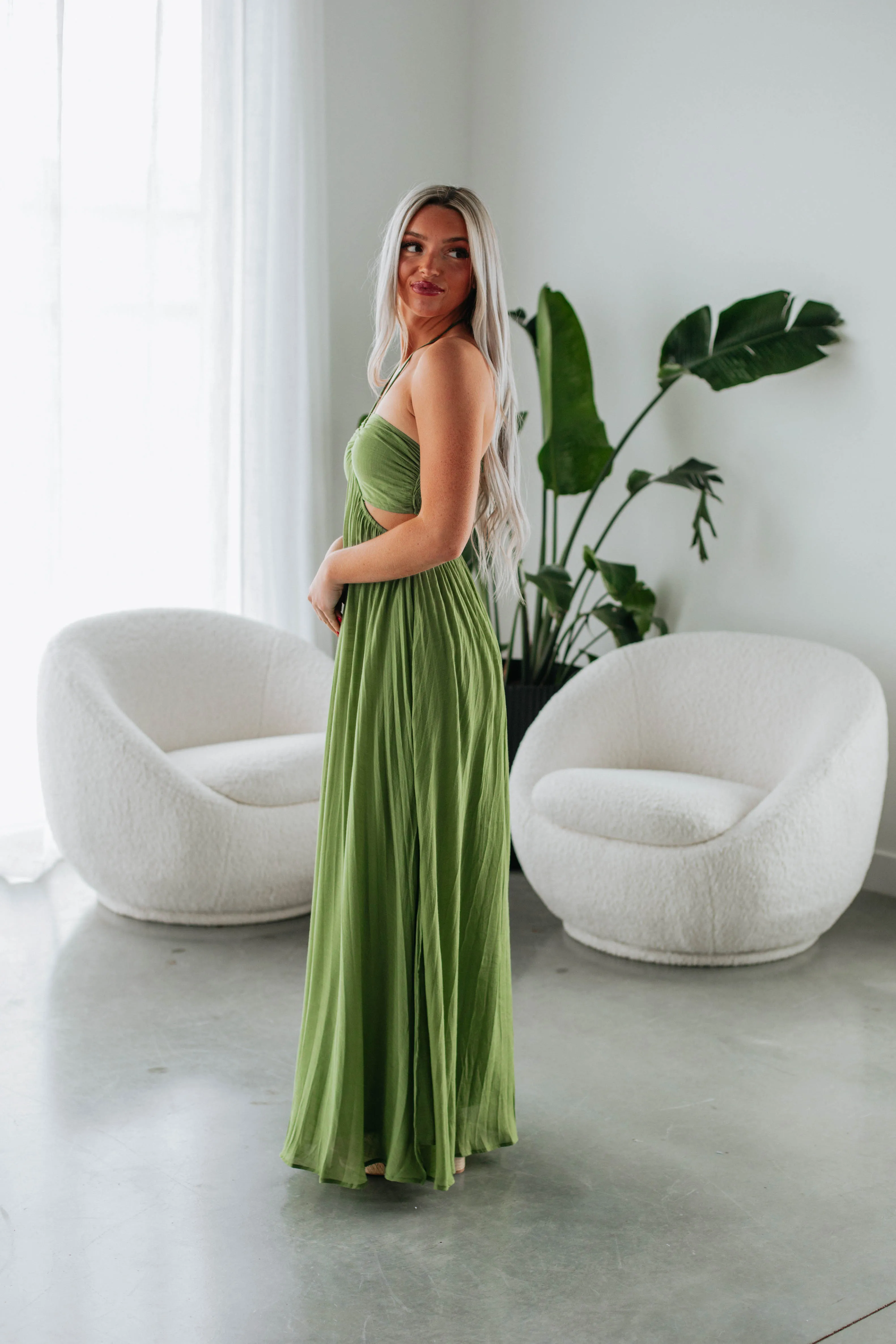 On Island Time Maxi Dress - Kiwi sold by Wild Oak Boutique product image thumbnail 2