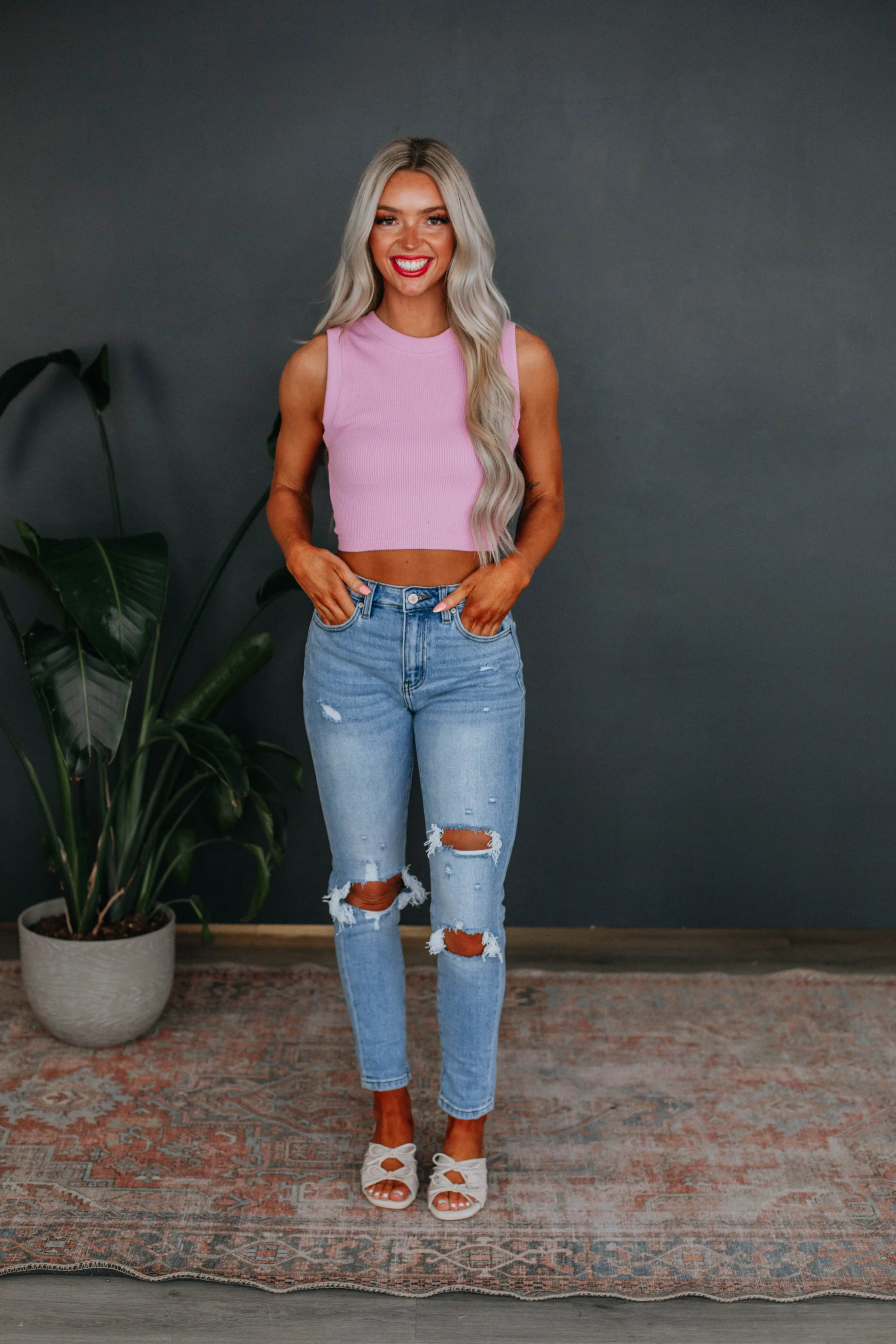 Razlyn Ribbed Tank - Lilac sold by Wild Oak Boutique product image thumbnail 2