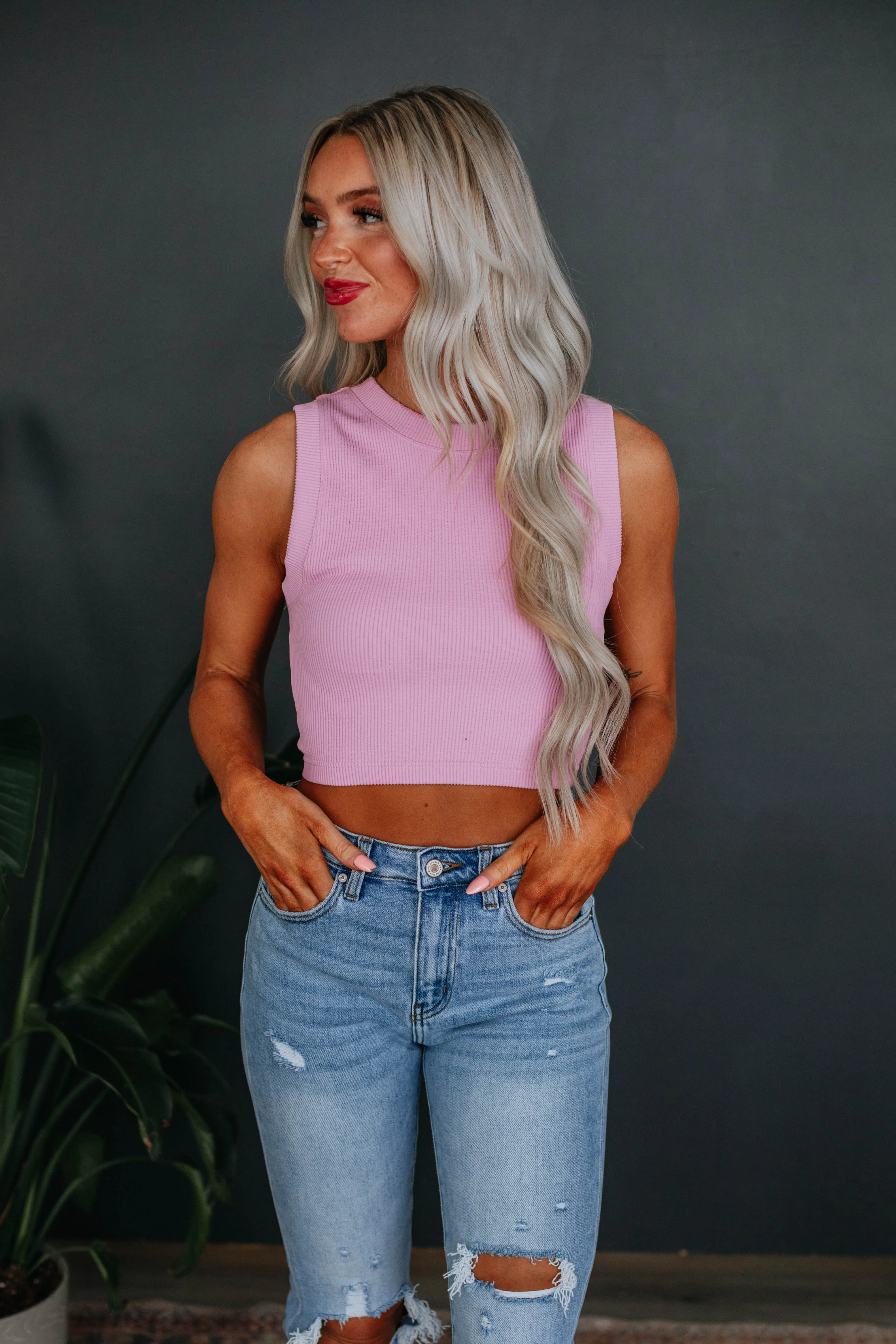 Razlyn Ribbed Tank - Lilac sold by Wild Oak Boutique