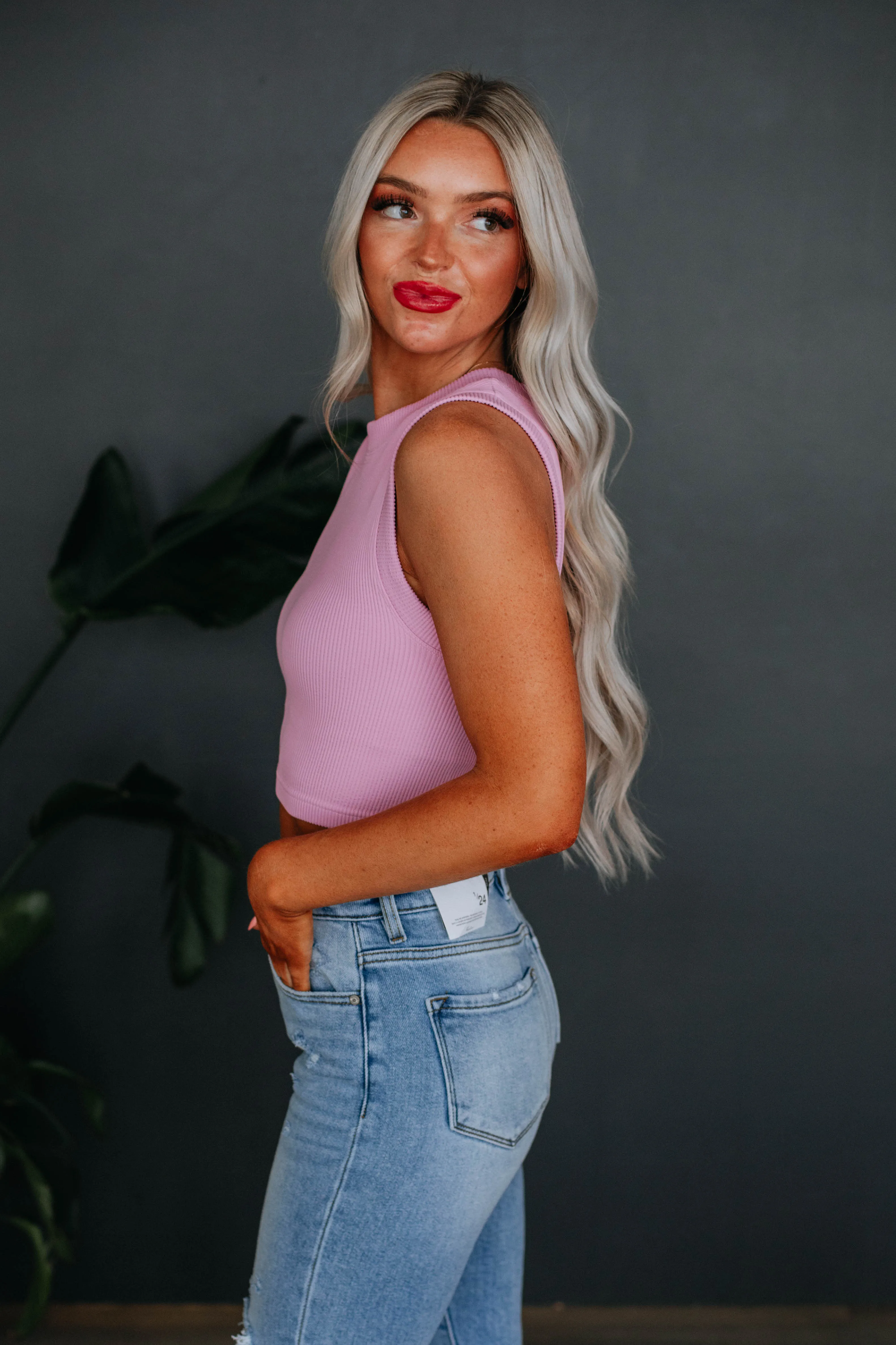 Razlyn Ribbed Tank - Lilac sold by Wild Oak Boutique product image thumbnail 3