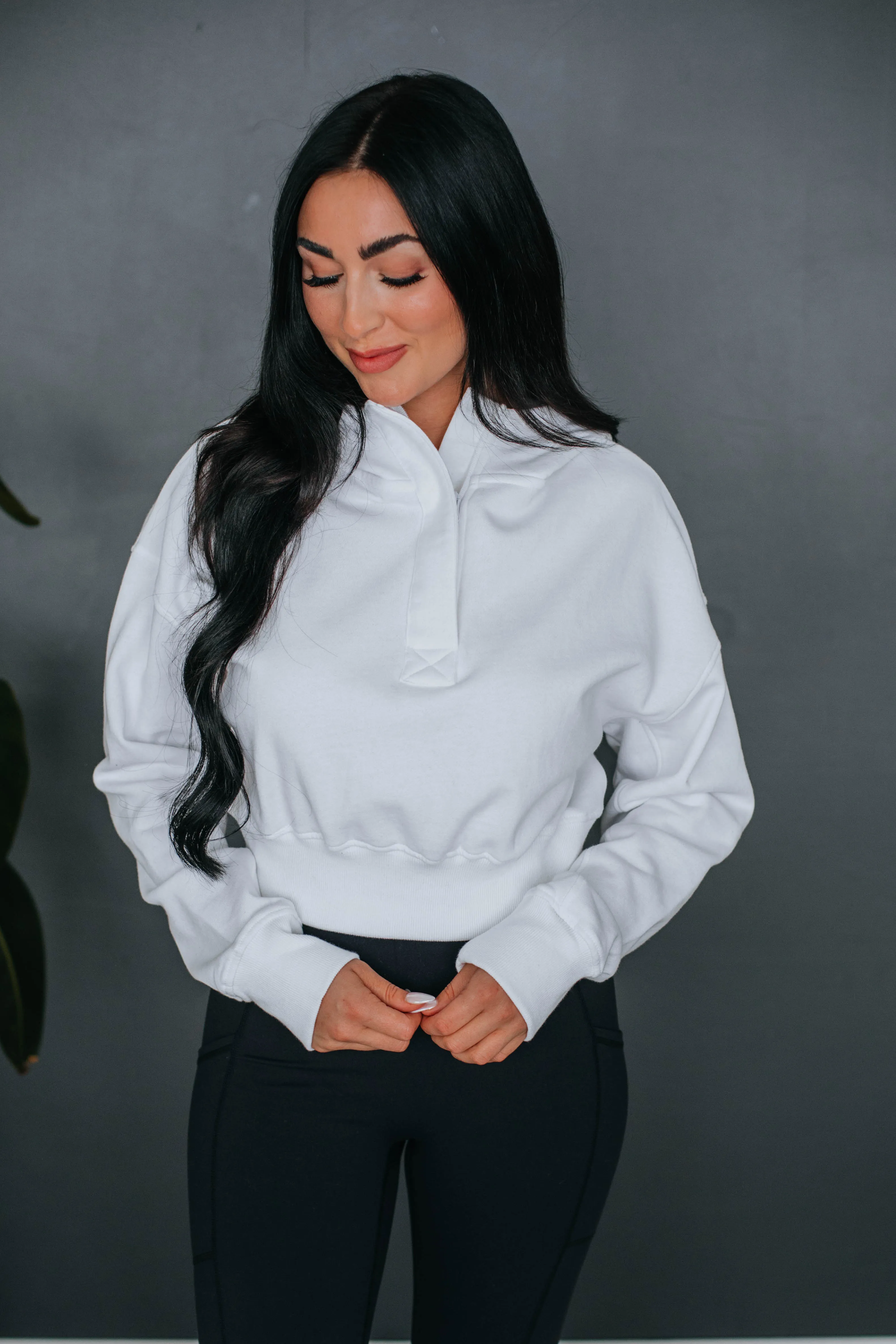 Jermaine Cropped Hoodie - Ivory sold by Wild Oak Boutique product image thumbnail 3