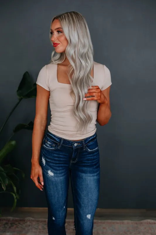 Jace Basic Top - Light Taupe sold by Wild Oak Boutique