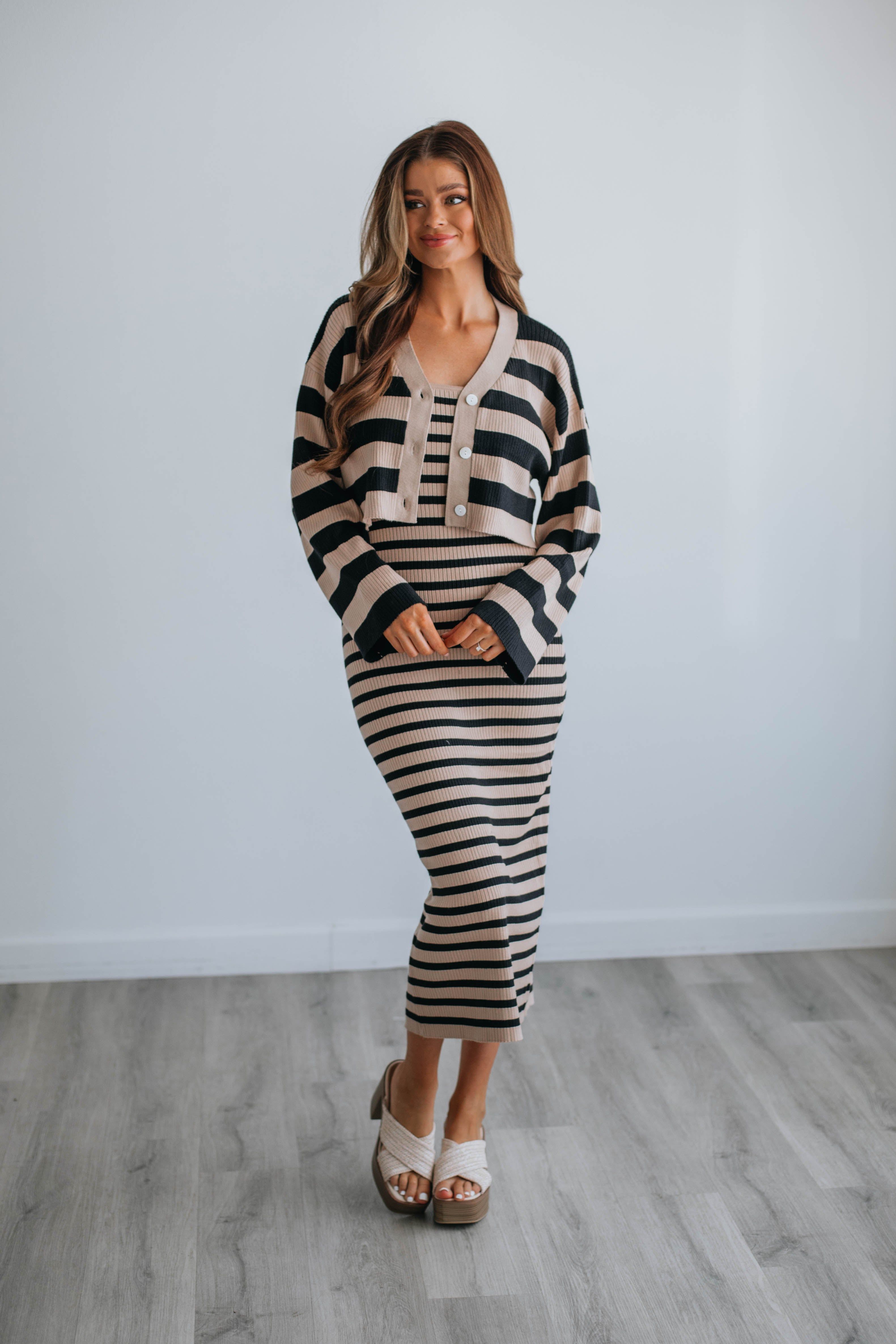 Natalie Striped Cardigan sold by Wild Oak Boutique product image thumbnail 4