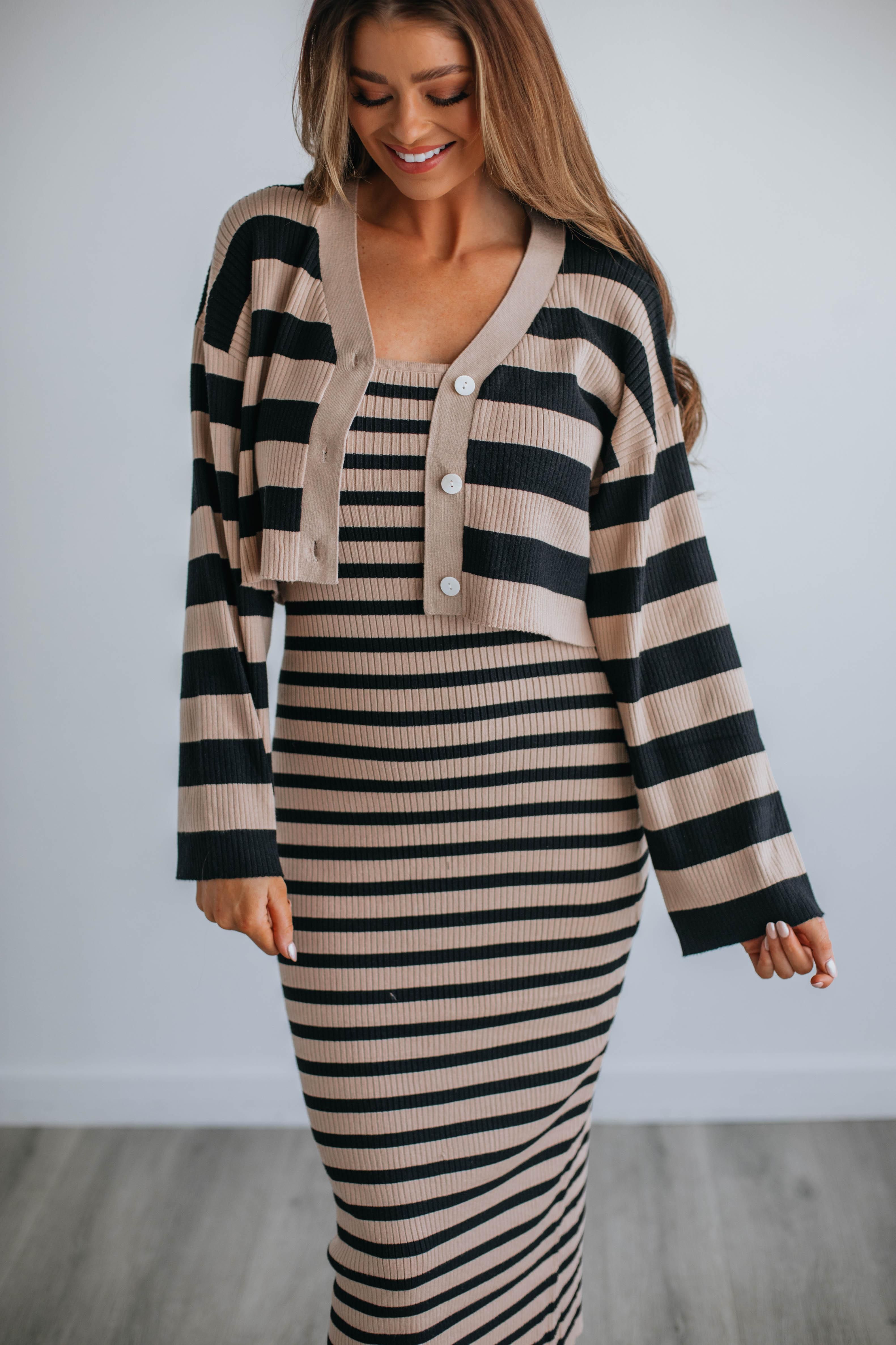 Natalie Striped Cardigan sold by Wild Oak Boutique product image thumbnail 2