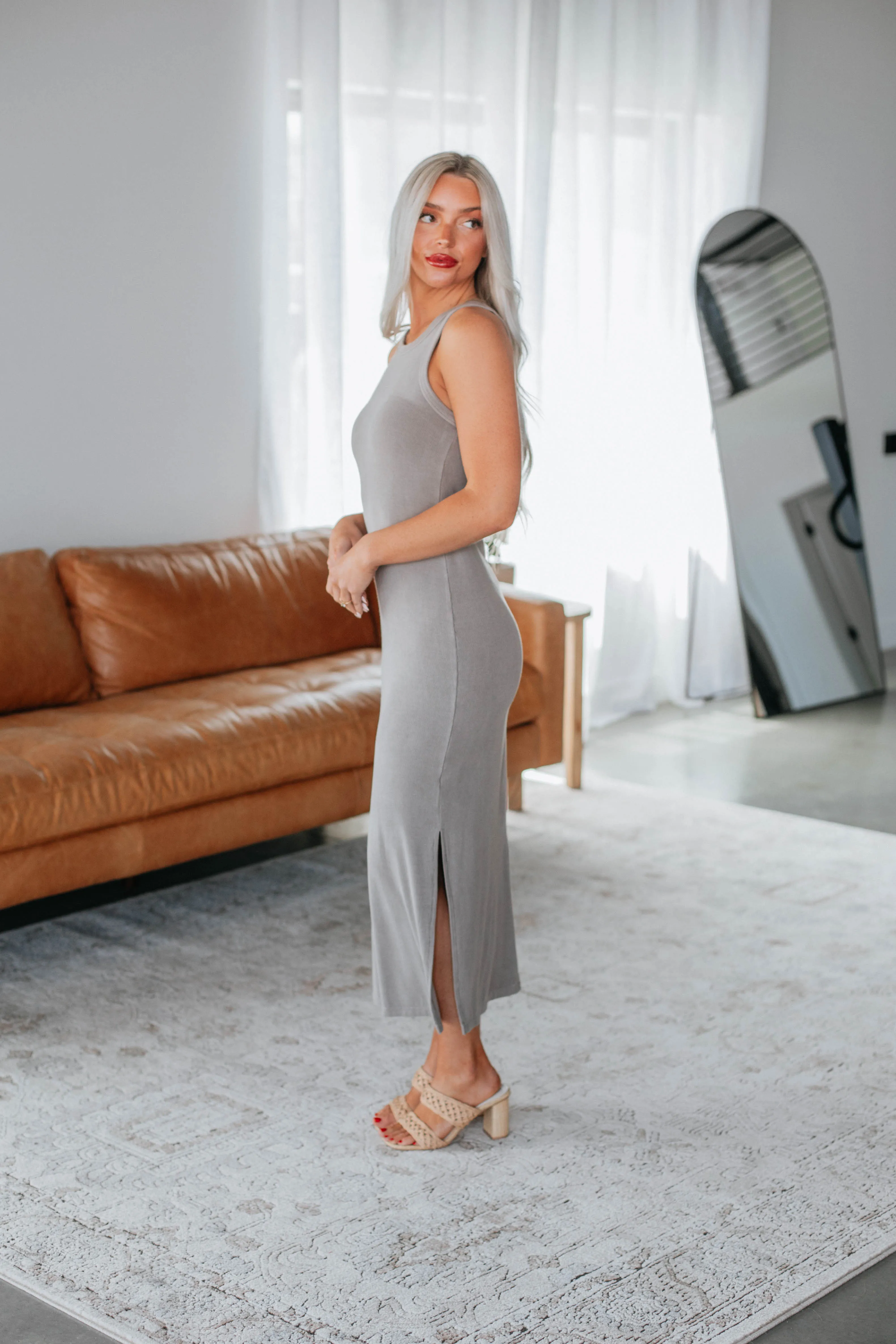 Edeny Ribbed Dress - Latte sold by Wild Oak Boutique product image thumbnail 2