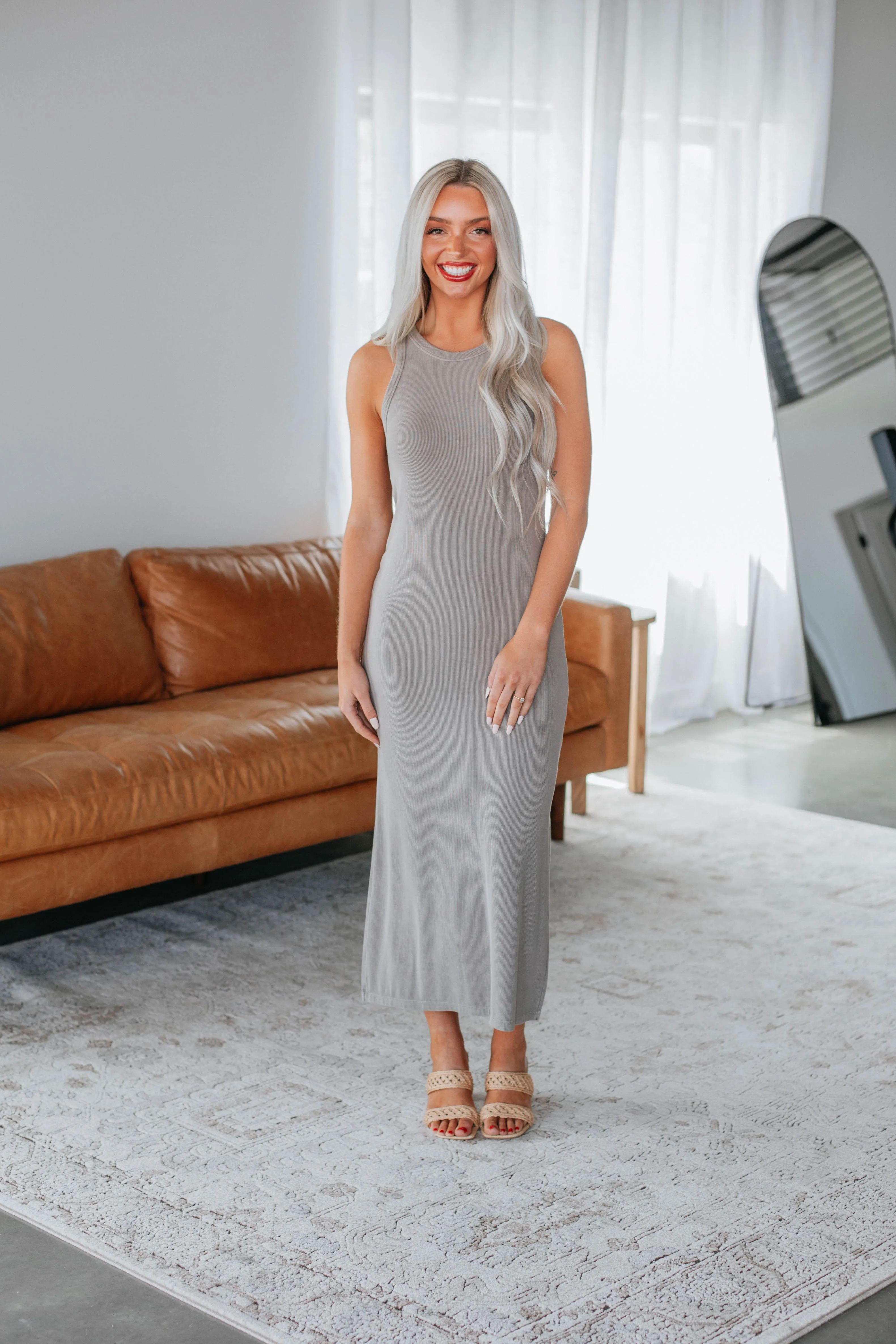 Edeny Ribbed Dress - Latte sold by Wild Oak Boutique