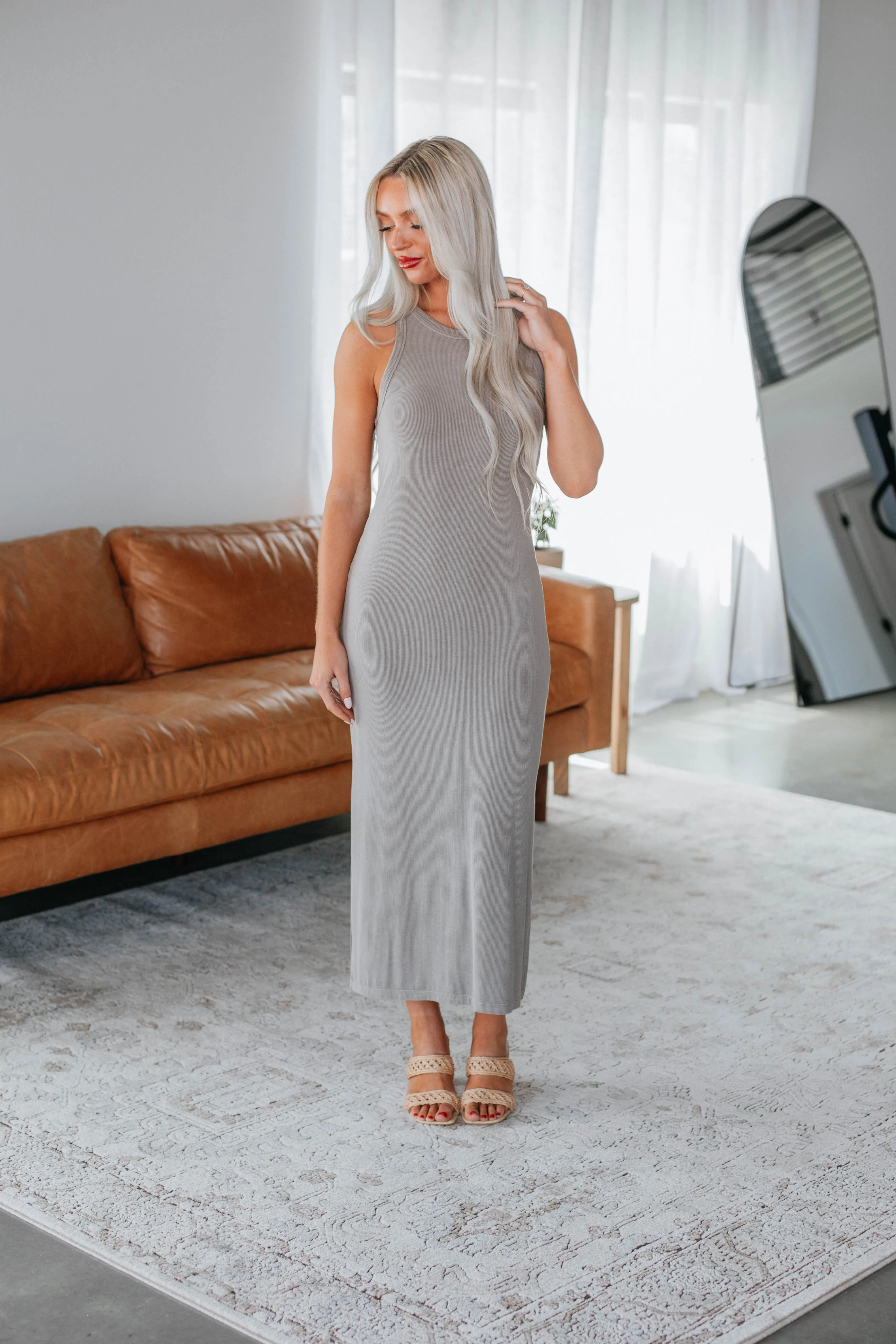 Edeny Ribbed Dress - Latte sold by Wild Oak Boutique product image thumbnail 3