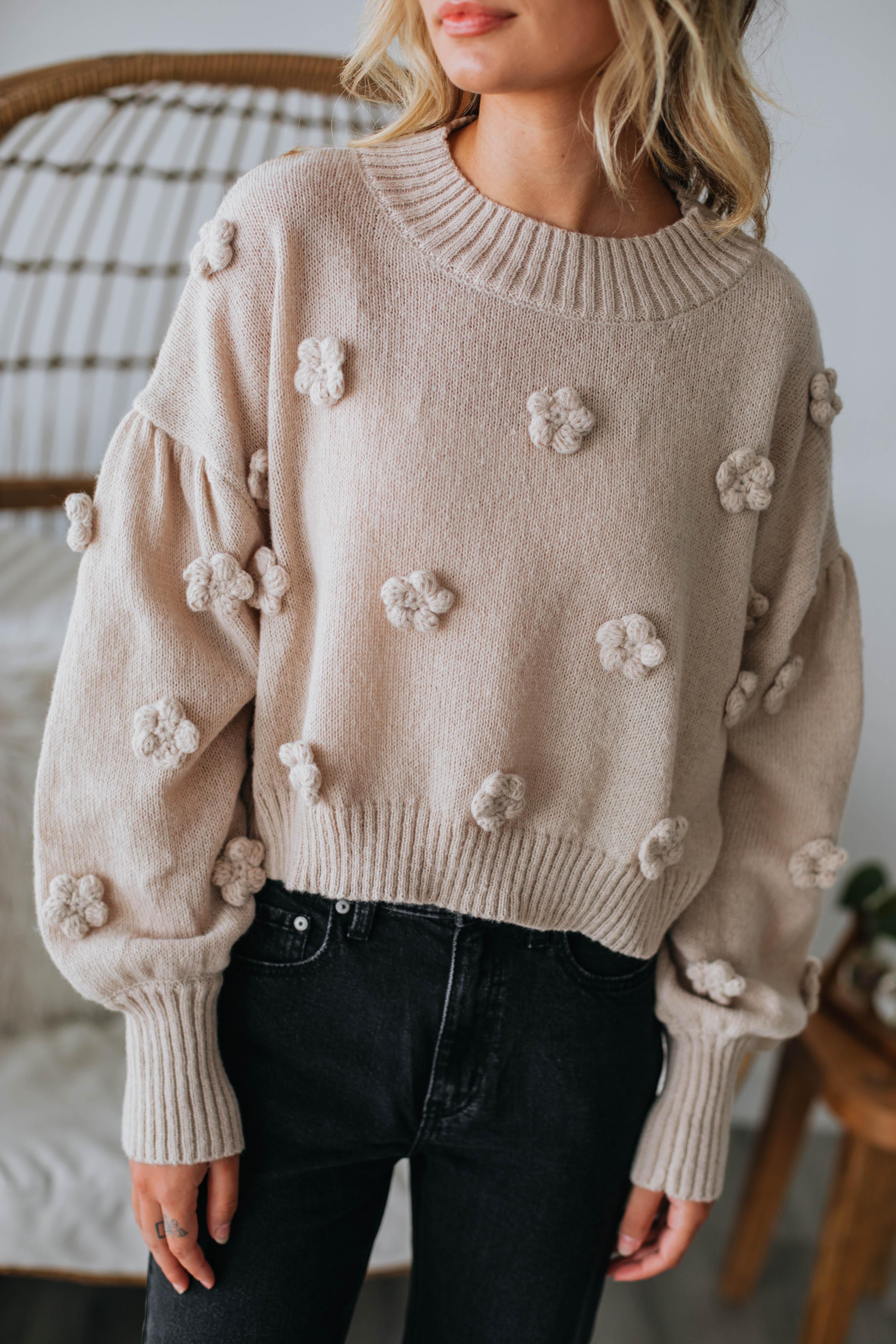 Lenette Flower Sweater sold by Wild Oak Boutique product image thumbnail 2
