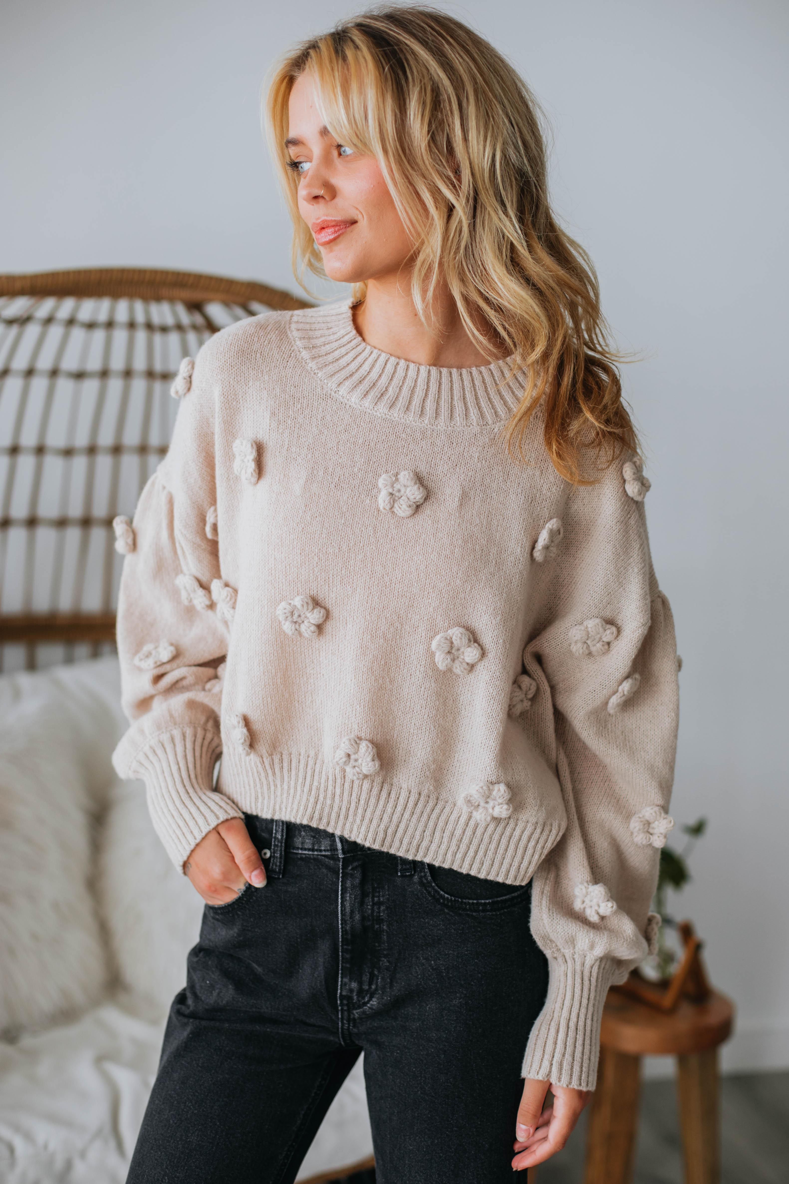 Lenette Flower Sweater sold by Wild Oak Boutique product image thumbnail 5