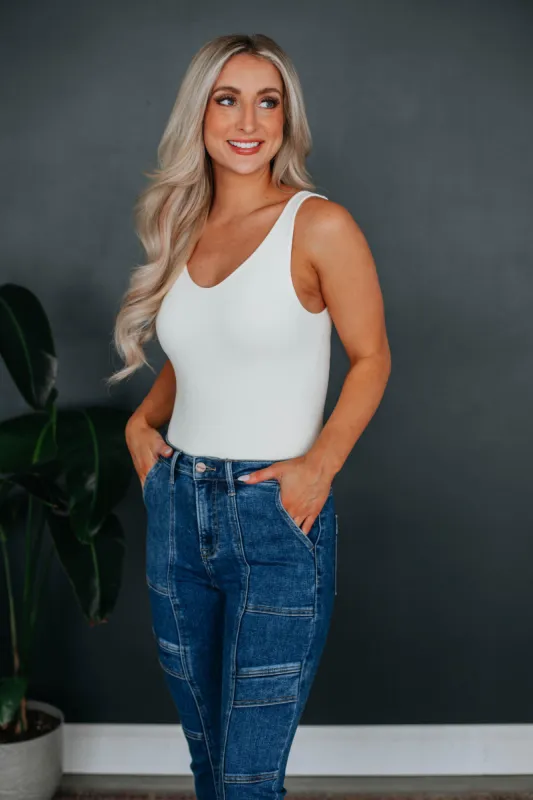 Sweet & Simple Bodysuit - Cream sold by Wild Oak Boutique