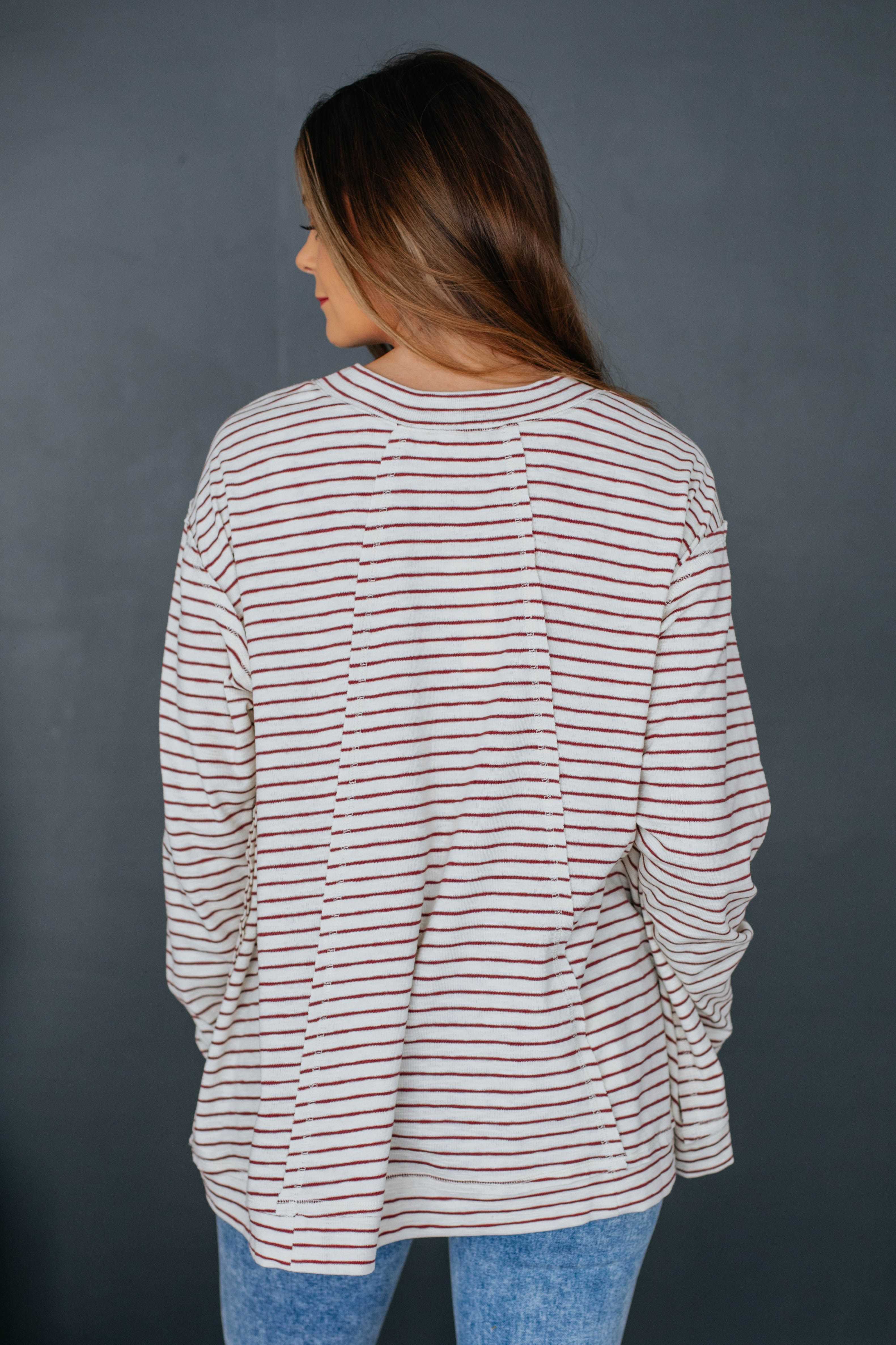 Paisley Striped Top - Cream Mix sold by Wild Oak Boutique product image thumbnail 4