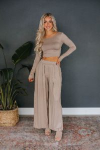Jaylen Long Sleeve Top - Toast sold by Wild Oak Boutique