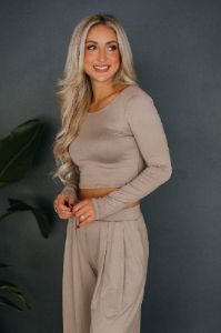 Jaylen Long Sleeve Top - Toast sold by Wild Oak Boutique