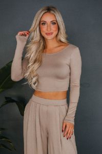 Jaylen Long Sleeve Top - Toast sold by Wild Oak Boutique