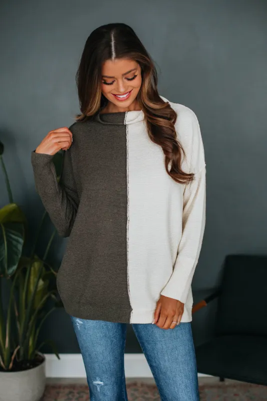 Beckham Colorblock Sweater - Cream Mix sold by Wild Oak Boutique