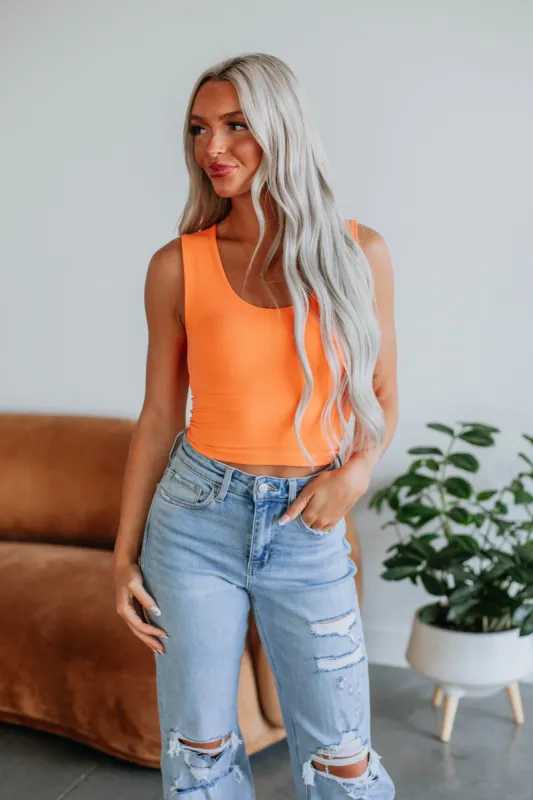 Jetson Seamless Tank - Mango sold by Wild Oak Boutique