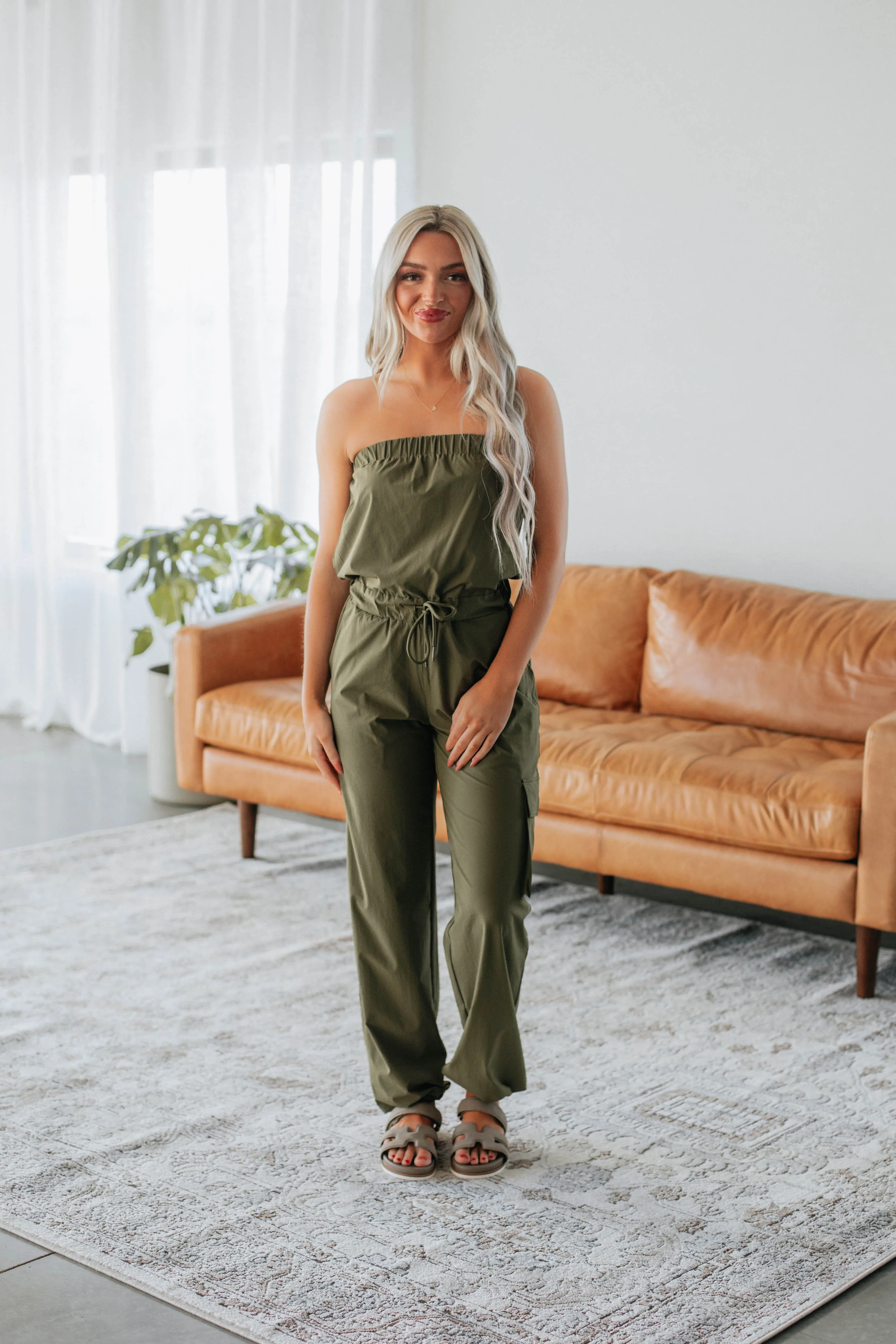 Kamari Active Jumpsuit - Dark Olive sold by Wild Oak Boutique product image thumbnail 4