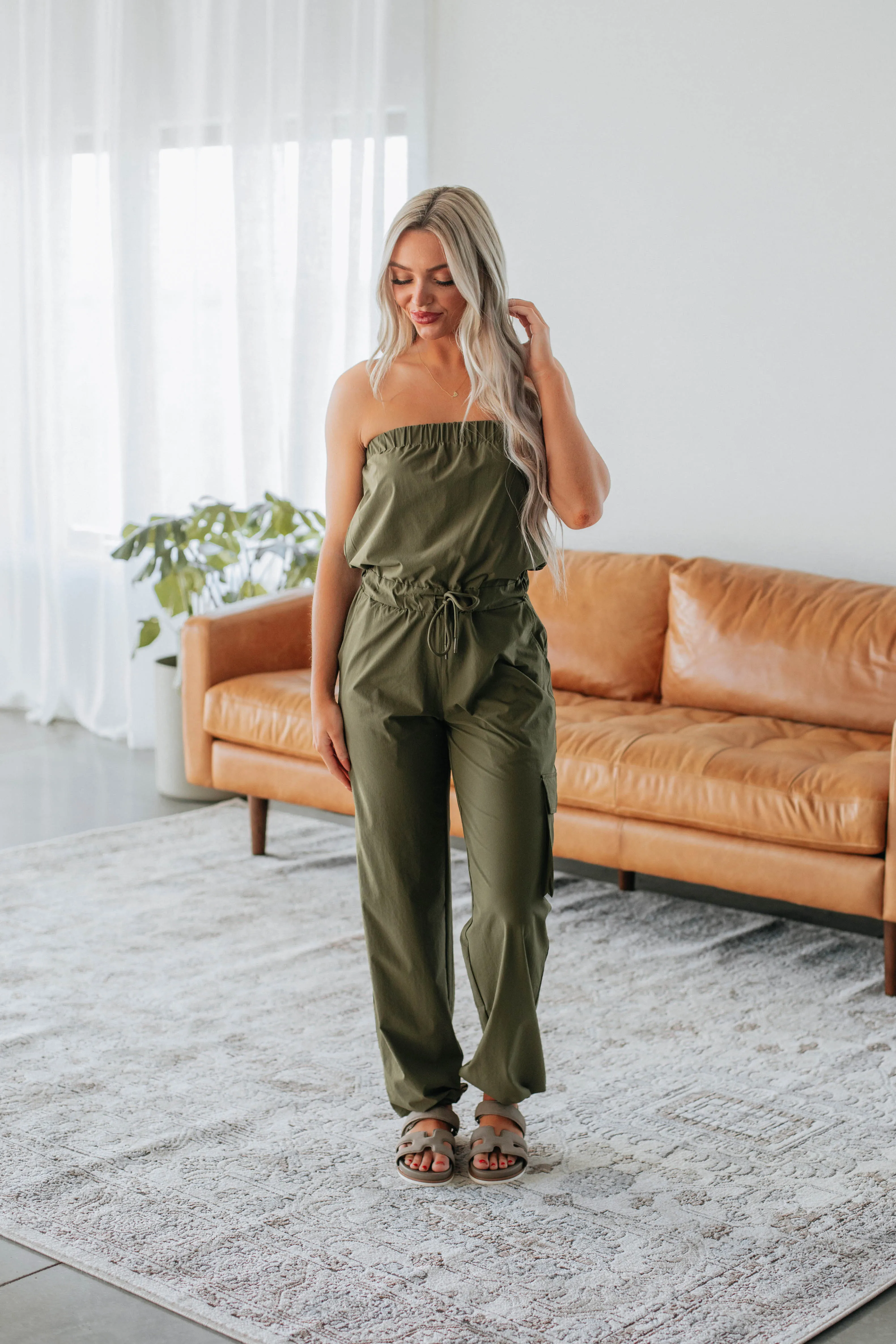 Kamari Active Jumpsuit - Dark Olive sold by Wild Oak Boutique