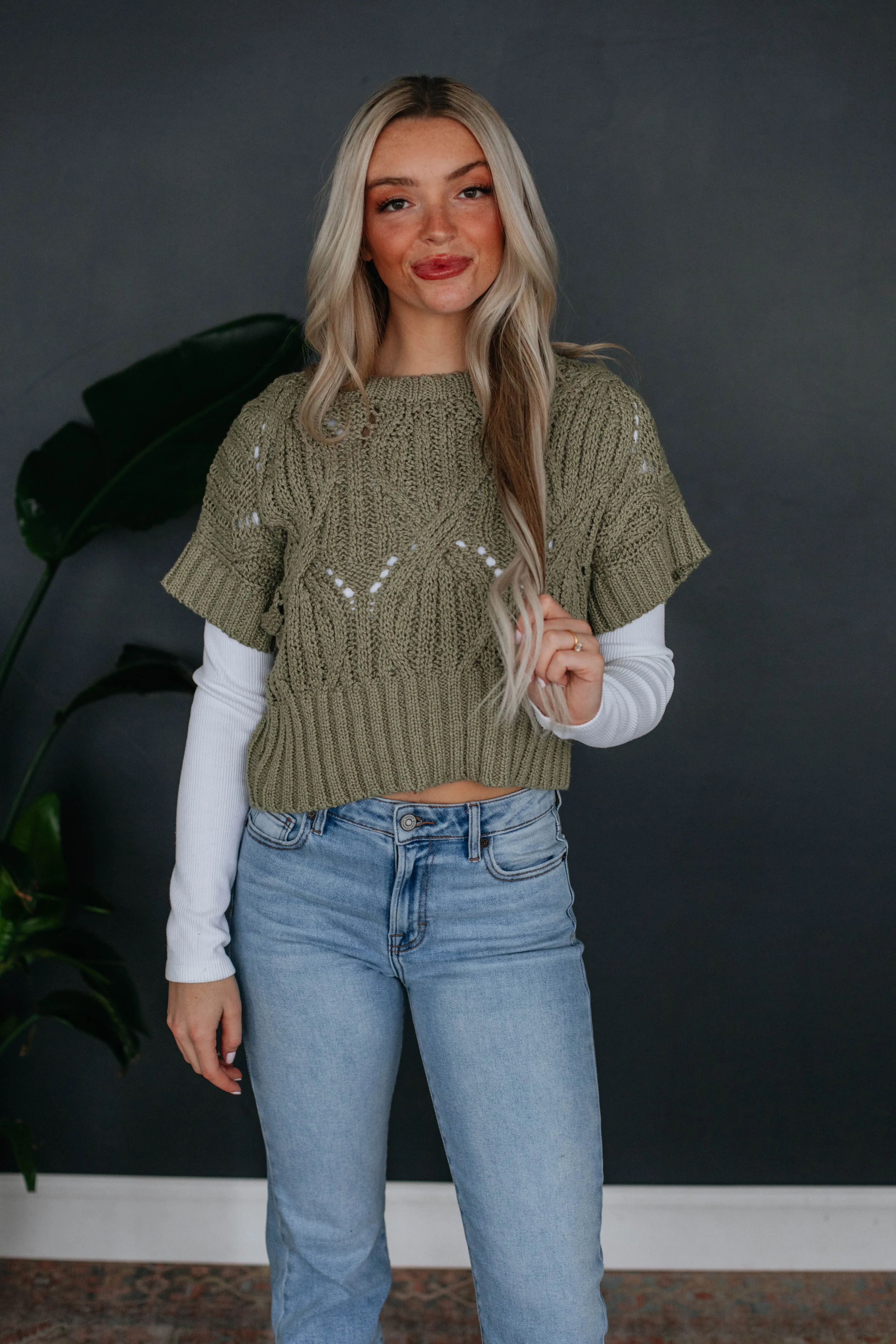 Sabine Crochet Top - Olive sold by Wild Oak Boutique product image thumbnail 5