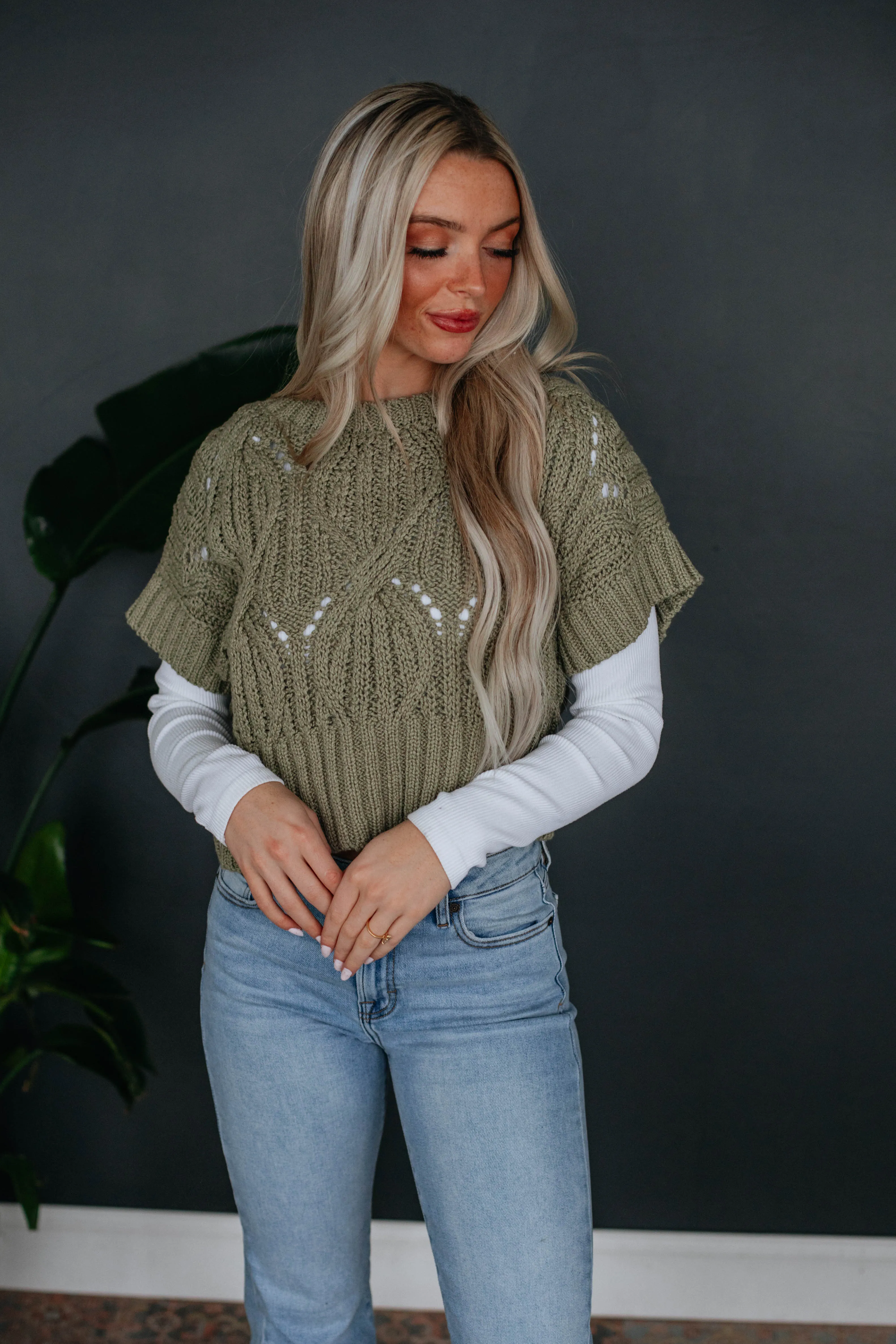 Sabine Crochet Top - Olive sold by Wild Oak Boutique