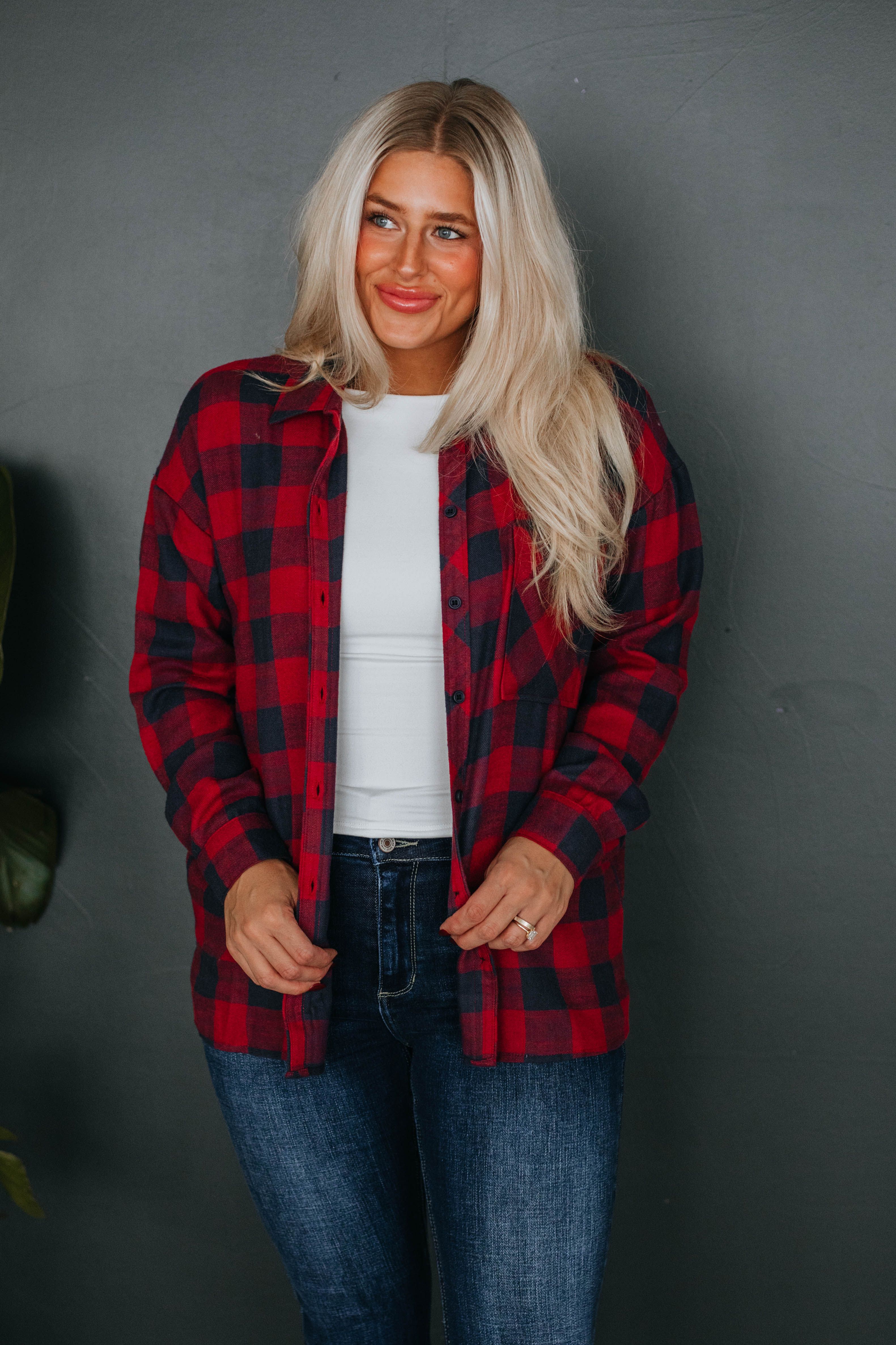 Rayla Flannel - Cranberry Mix sold by Wild Oak Boutique product image thumbnail 5