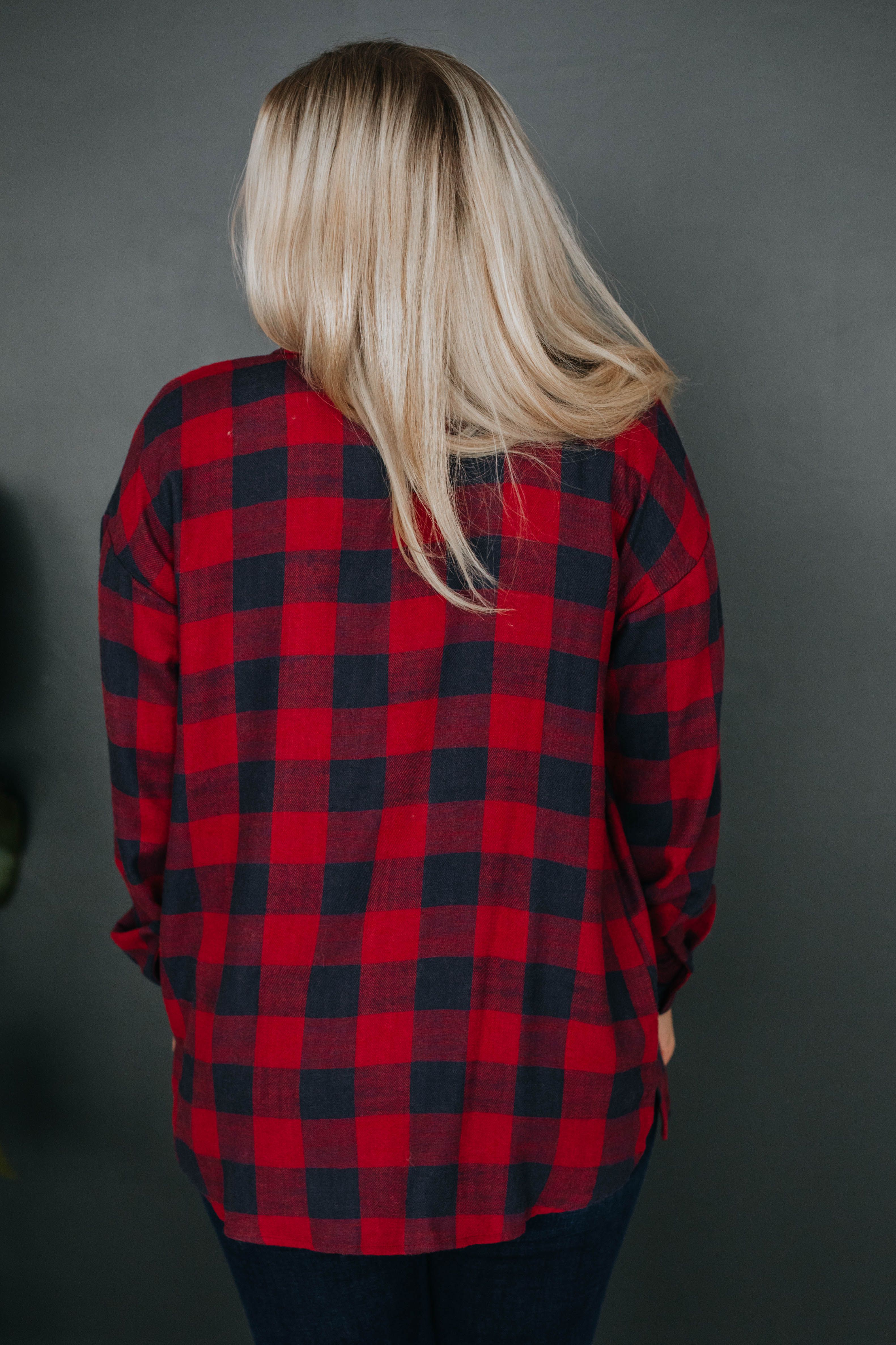 Rayla Flannel - Cranberry Mix sold by Wild Oak Boutique product image thumbnail 4