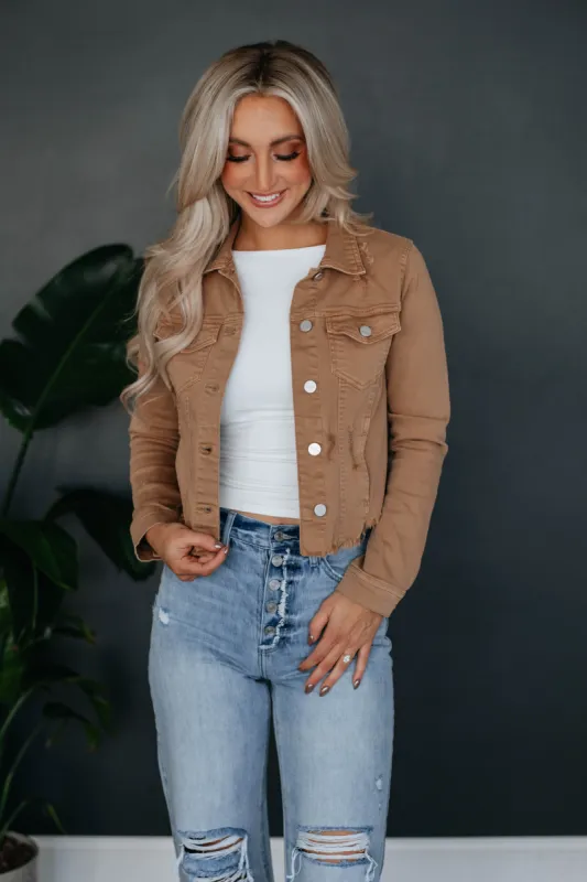 Gemma Risen Denim Jacket - Cocoa sold by Wild Oak Boutique