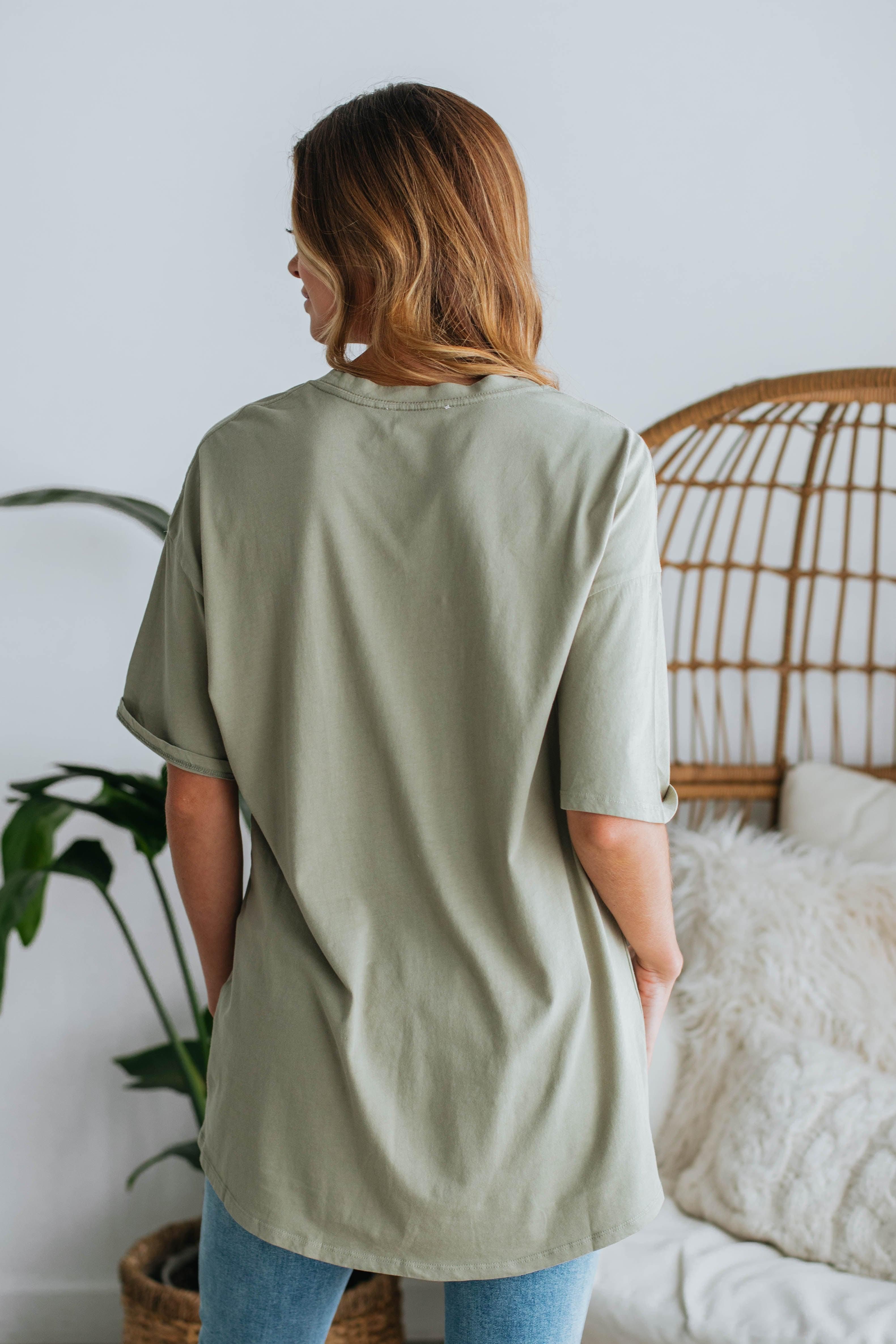 Margot Basic Tee - Sage sold by Wild Oak Boutique product image thumbnail 4