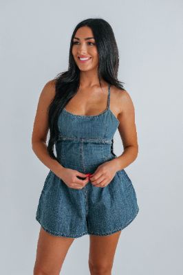 Amaya Denim Romper made by Wild Oak Boutique