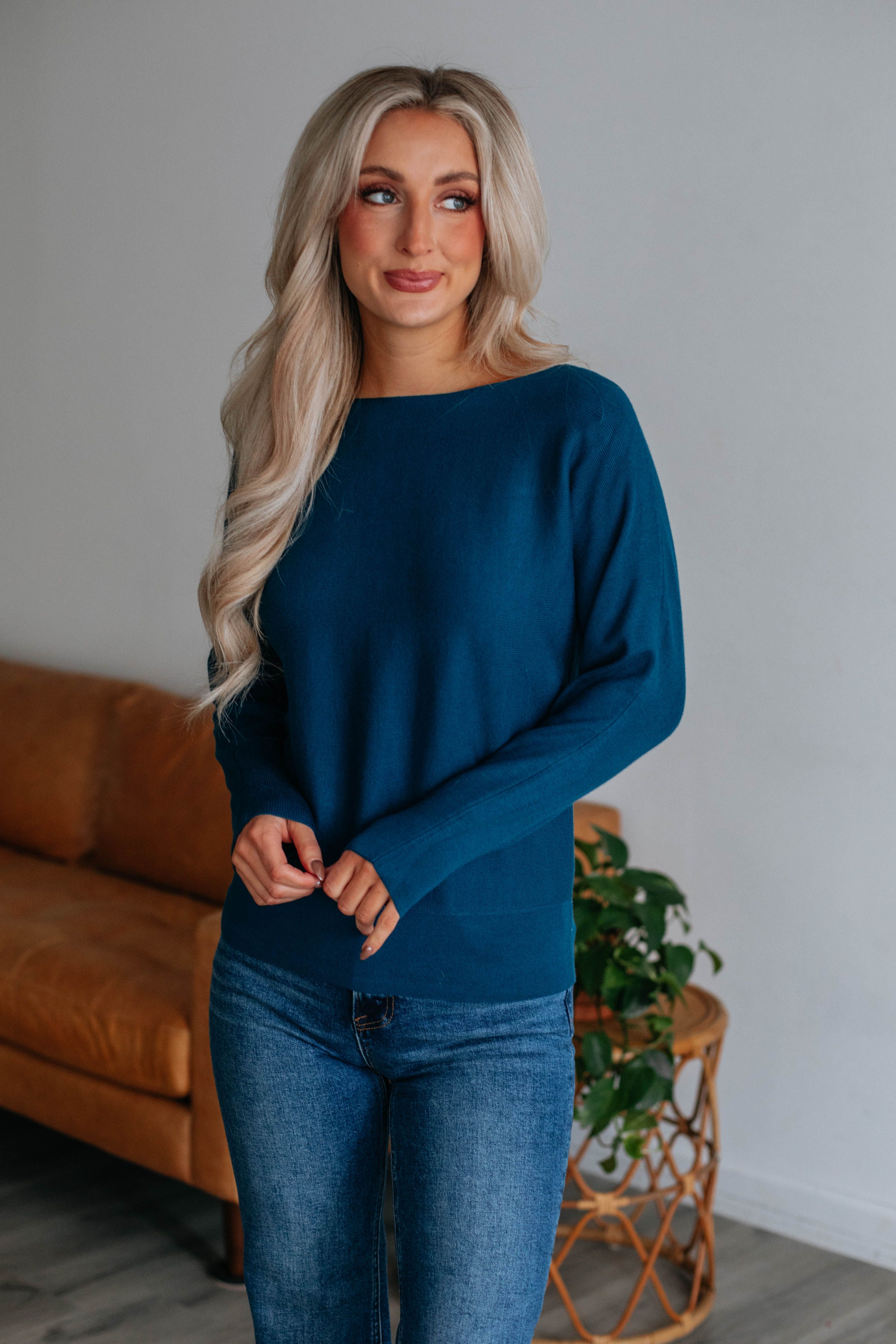 Helen Ribbed Sweater - Dark Teal sold by Wild Oak Boutique product image thumbnail 5