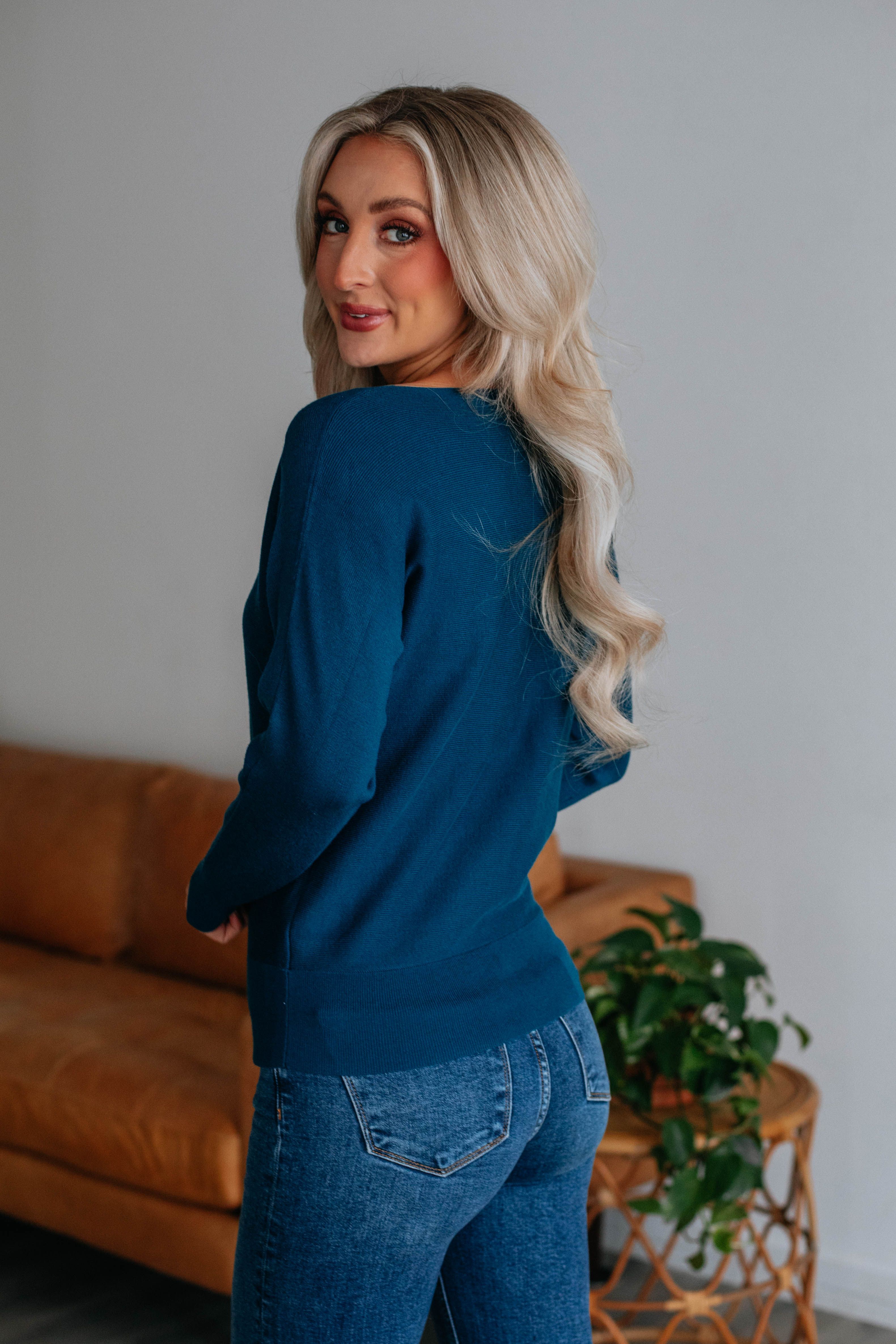 Helen Ribbed Sweater - Dark Teal sold by Wild Oak Boutique product image thumbnail 4