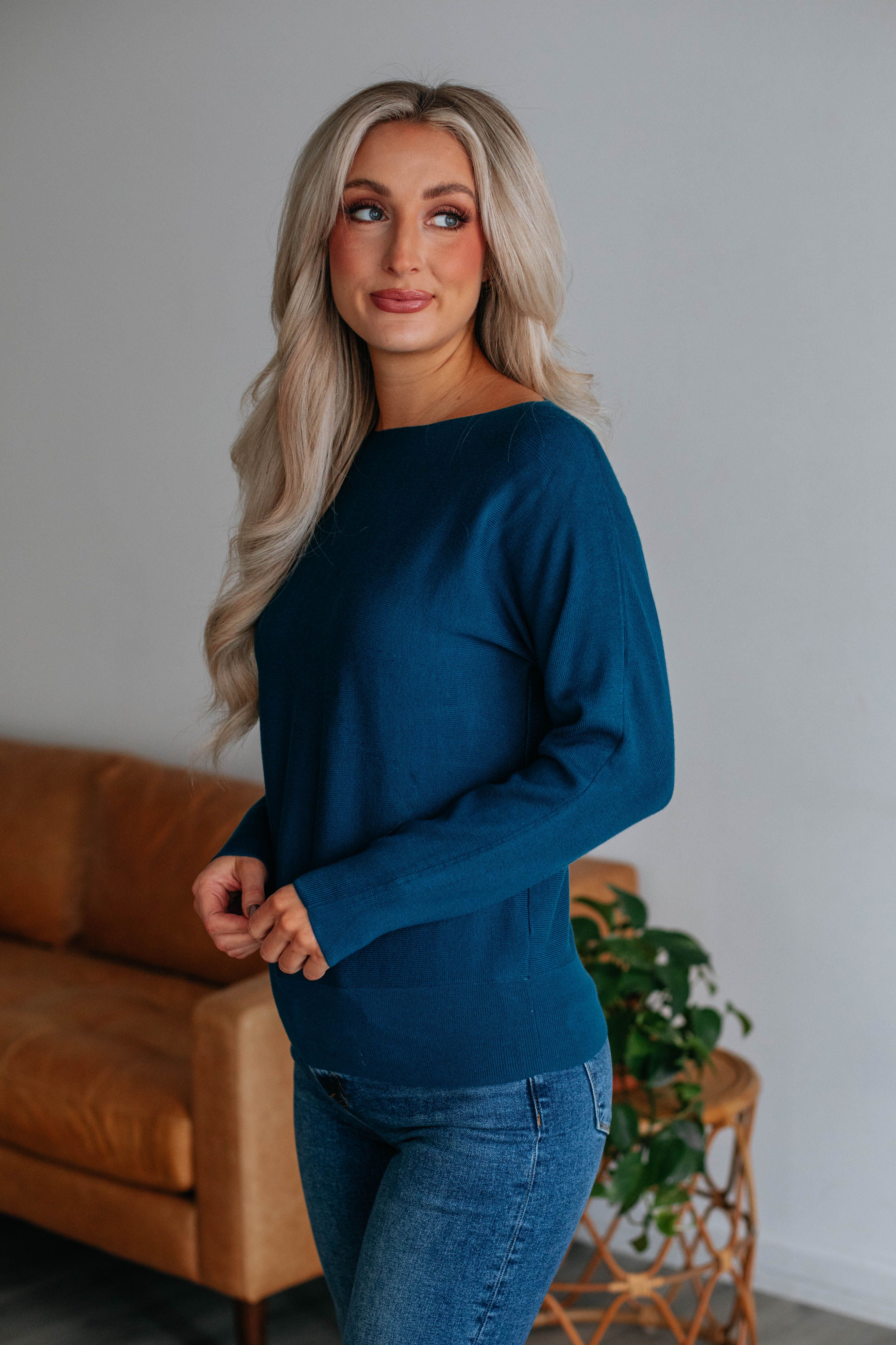 Helen Ribbed Sweater - Dark Teal sold by Wild Oak Boutique product image thumbnail 2