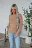 Evelina Mock Neck Top - Camel sold by Wild Oak Boutique