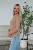 Evelina Mock Neck Top - Camel sold by Wild Oak Boutique