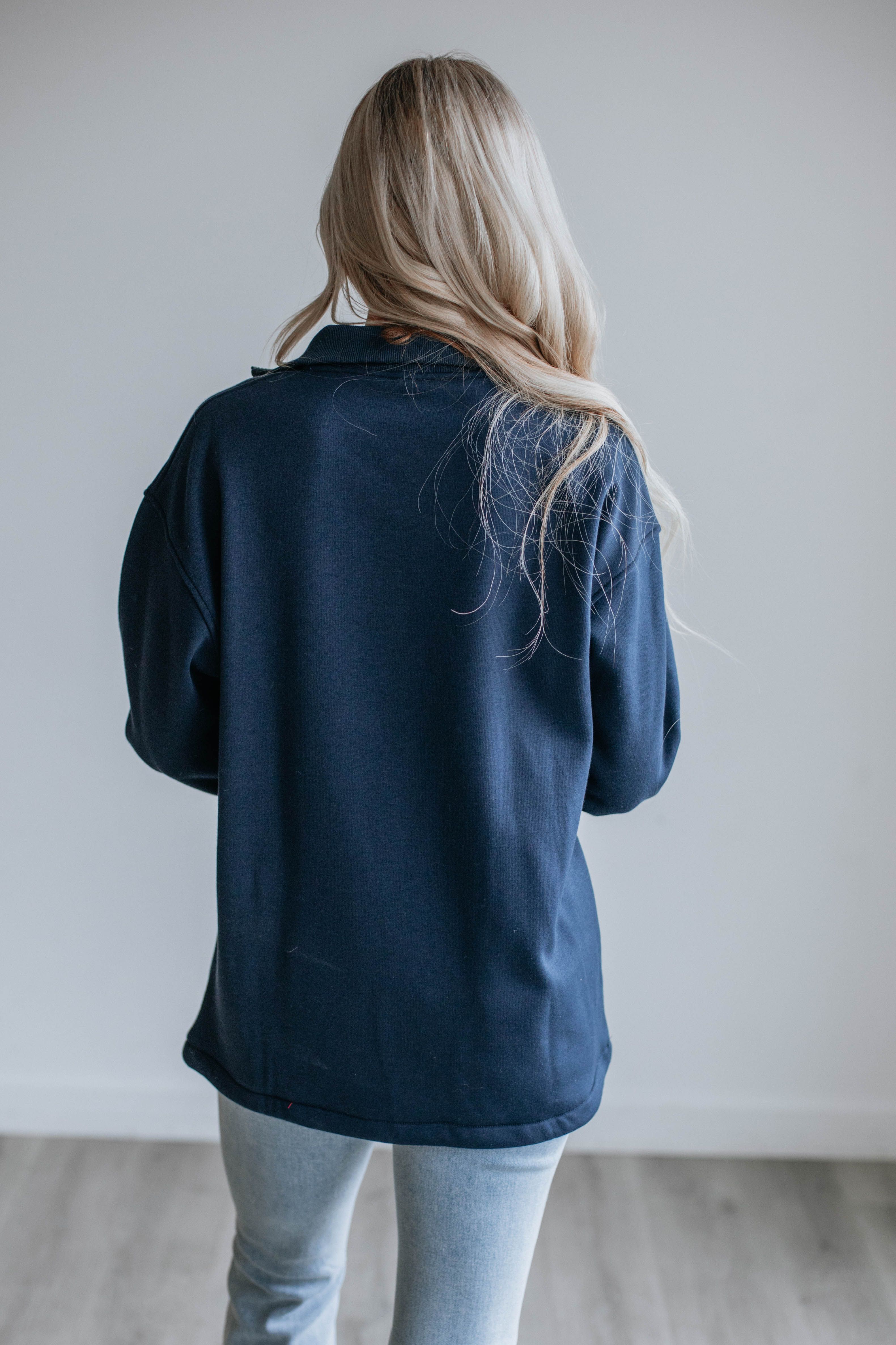 Jett Half-Zip Pullover - Navy sold by Wild Oak Boutique product image thumbnail 5