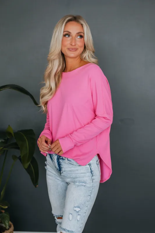 Bridget Ribbed Top - Bubblegum sold by Wild Oak Boutique
