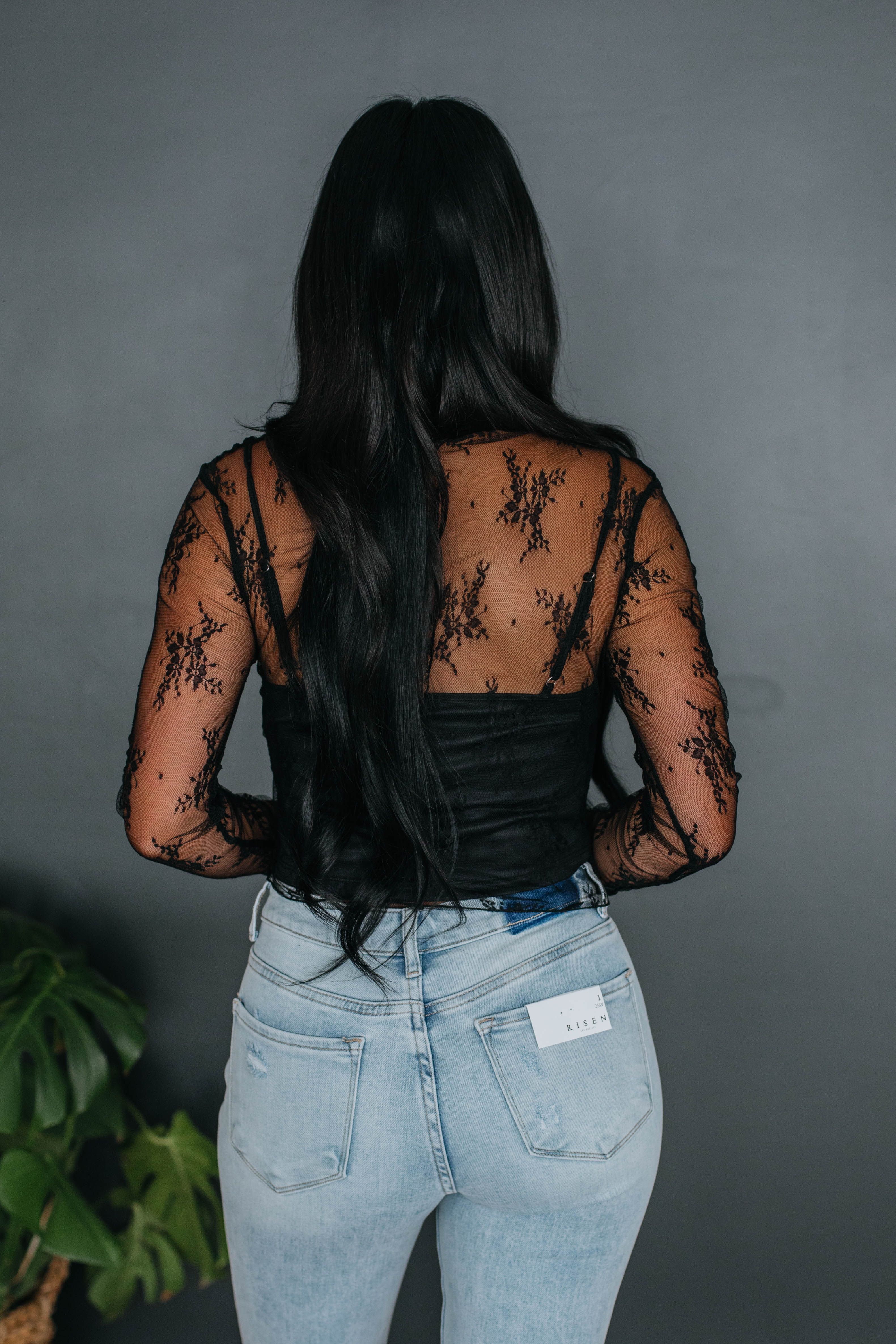 Mina Lace Top - Black sold by Wild Oak Boutique product image thumbnail 4