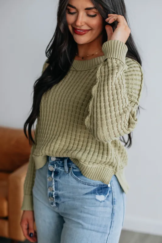 Adelaide Sweater - Olive sold by Wild Oak Boutique