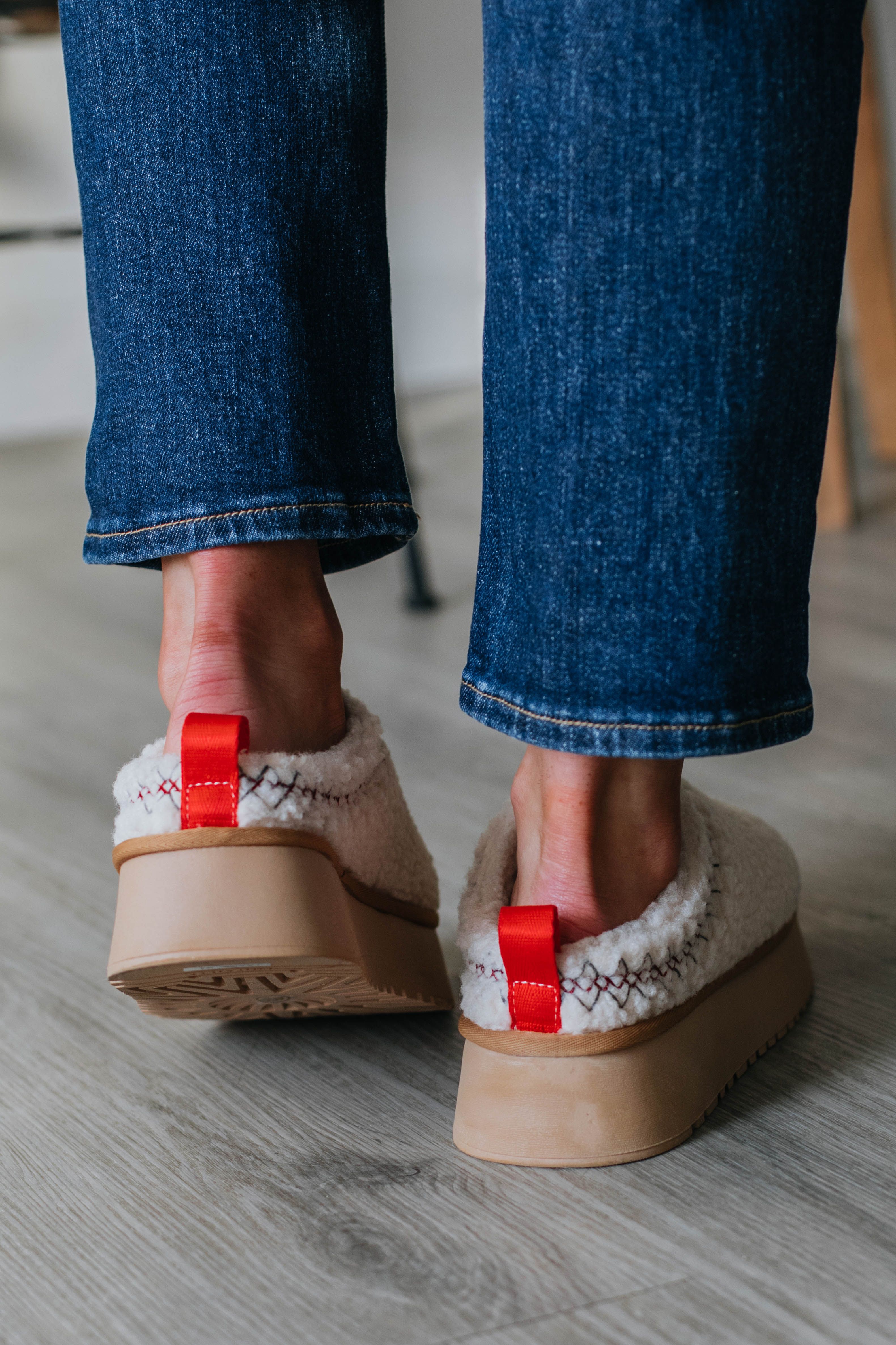 Cozy Era Sherpa Platform Slippers - Cream sold by Wild Oak Boutique product image thumbnail 4