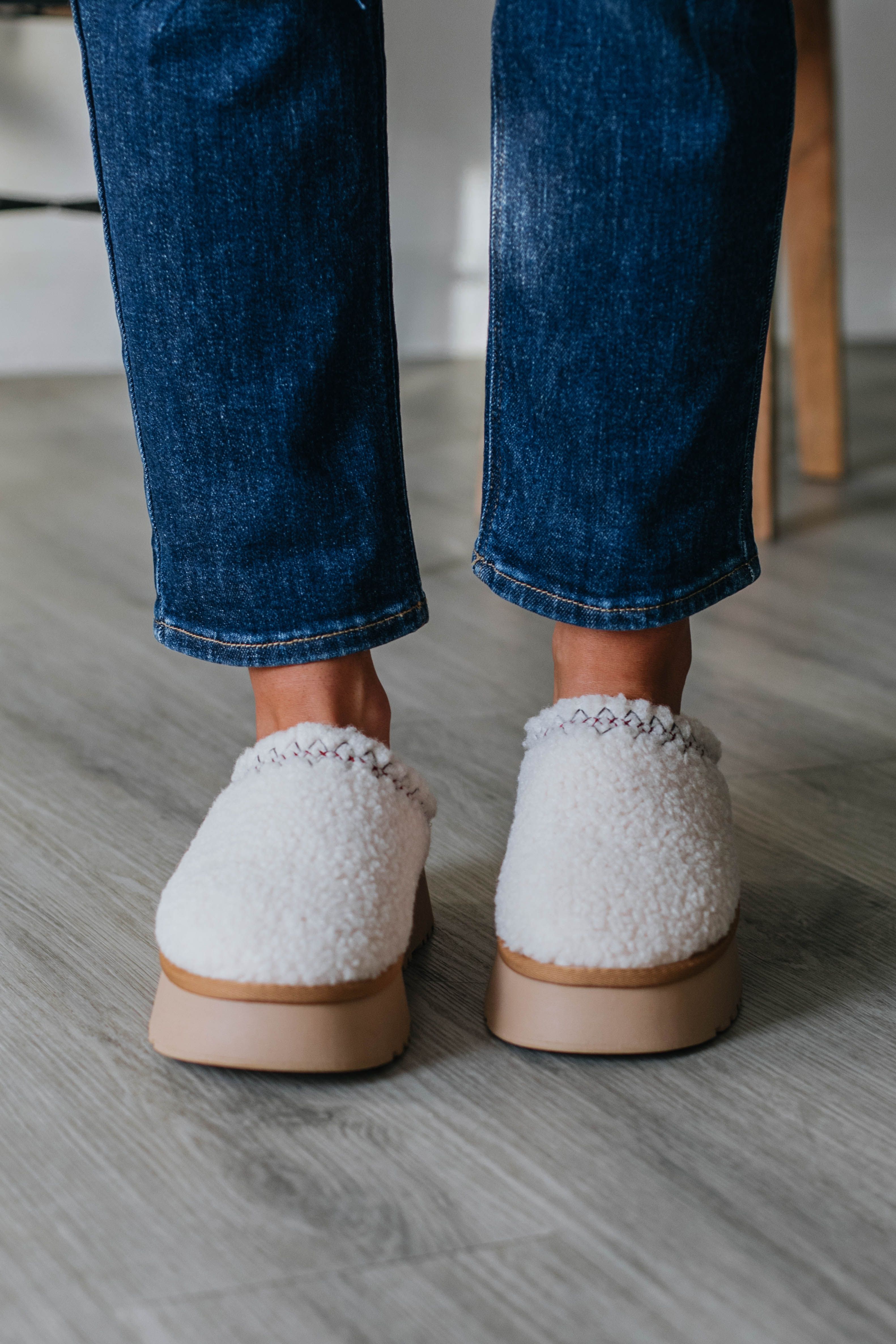 Cozy Era Sherpa Platform Slippers - Cream sold by Wild Oak Boutique product image thumbnail 5