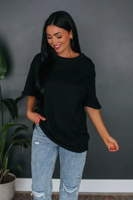 Zayda Basic Tee - Black sold by Wild Oak Boutique