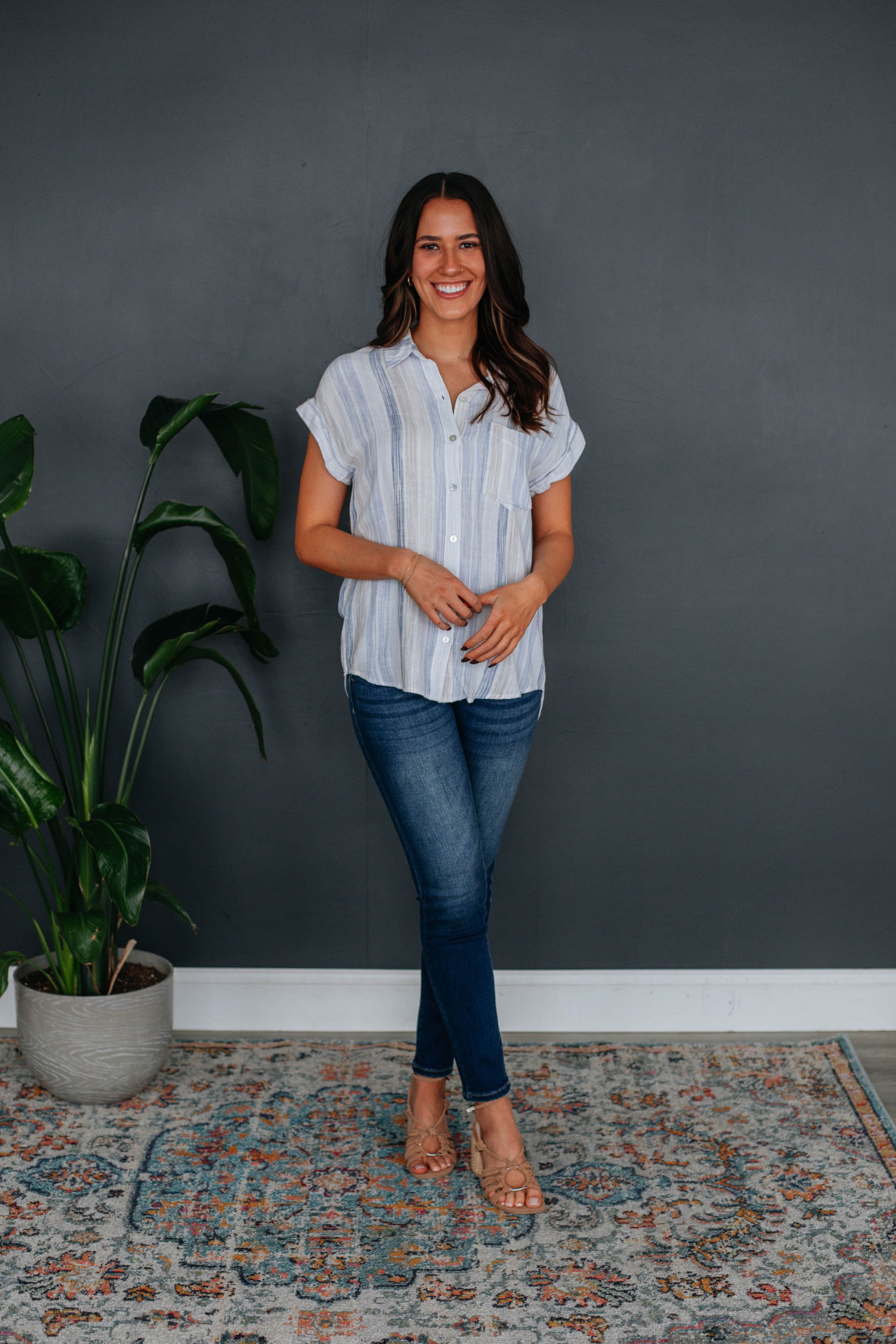 Bethany Striped Button Down sold by Wild Oak Boutique product image thumbnail 2