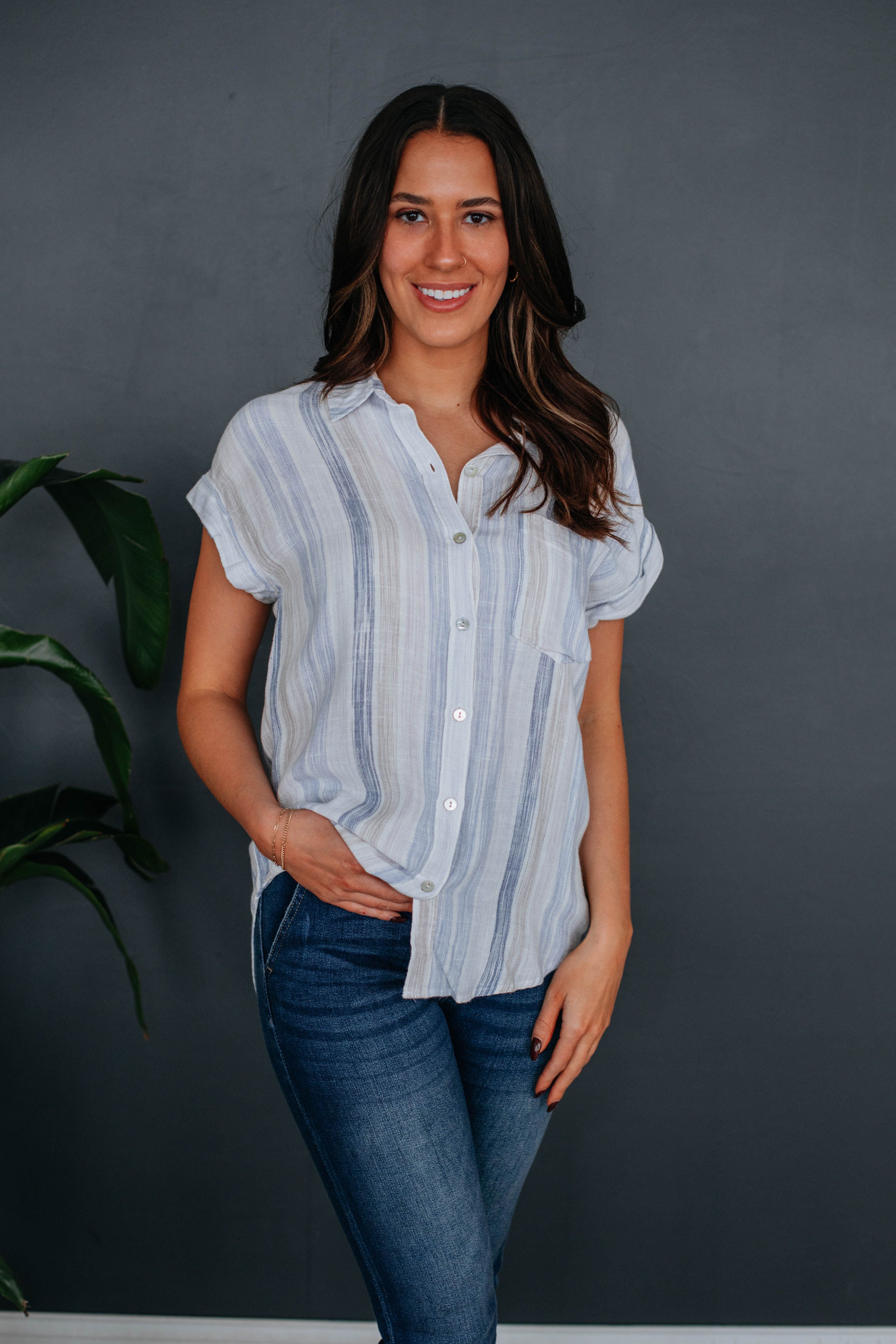 Bethany Striped Button Down sold by Wild Oak Boutique product image thumbnail 5