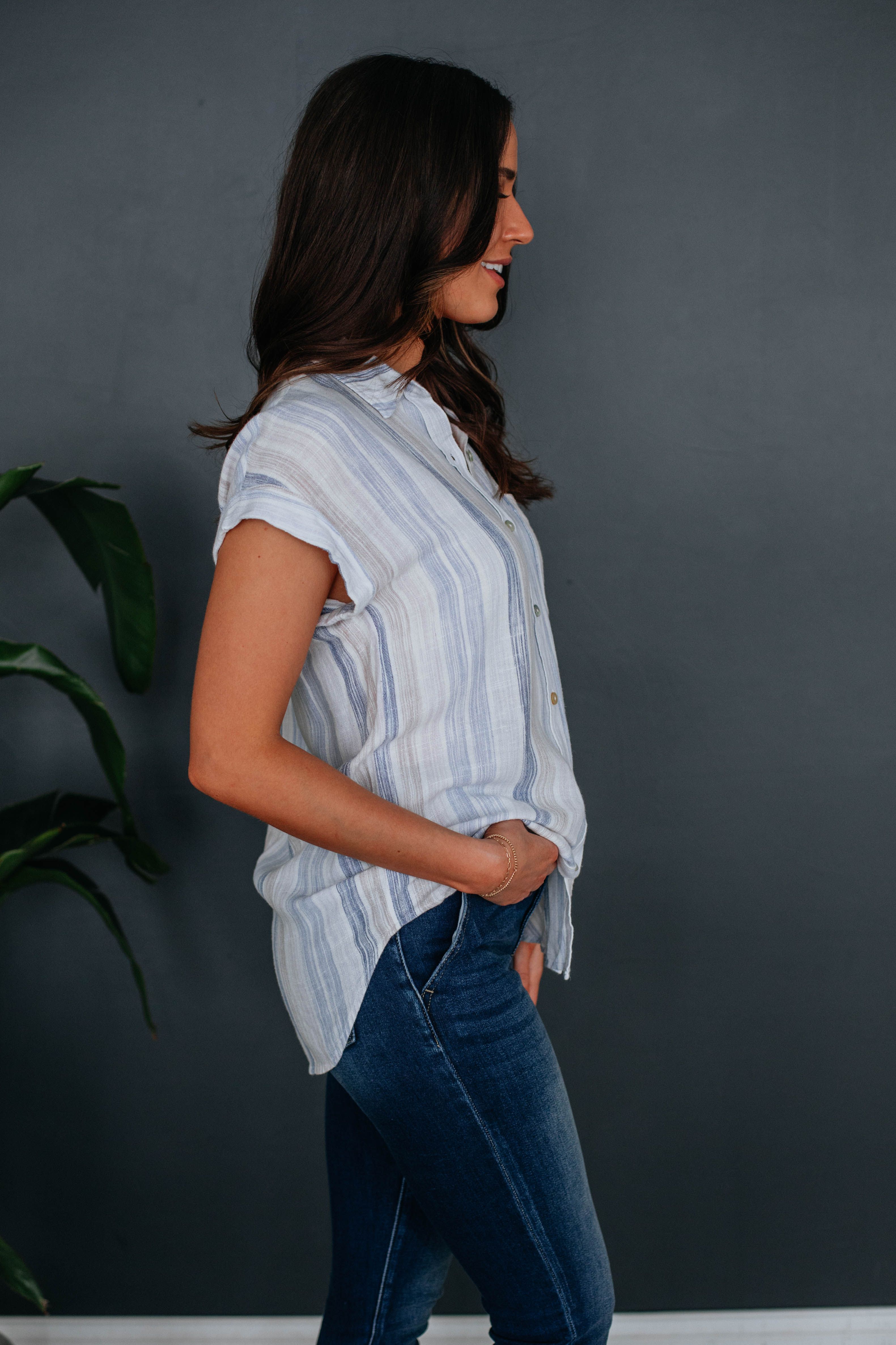 Bethany Striped Button Down sold by Wild Oak Boutique product image thumbnail 3