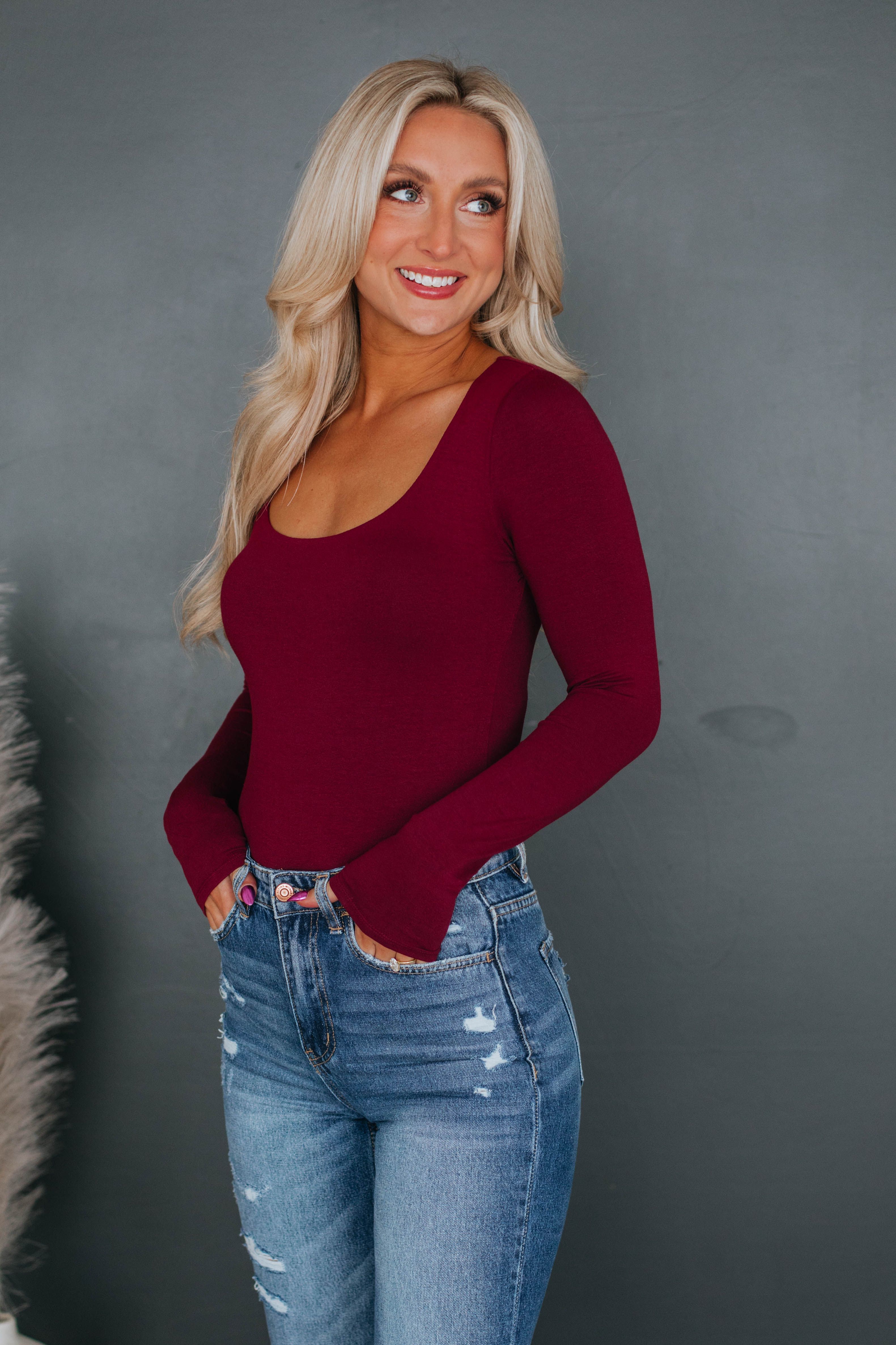 Kalinda Bodysuit - Wine sold by Wild Oak Boutique